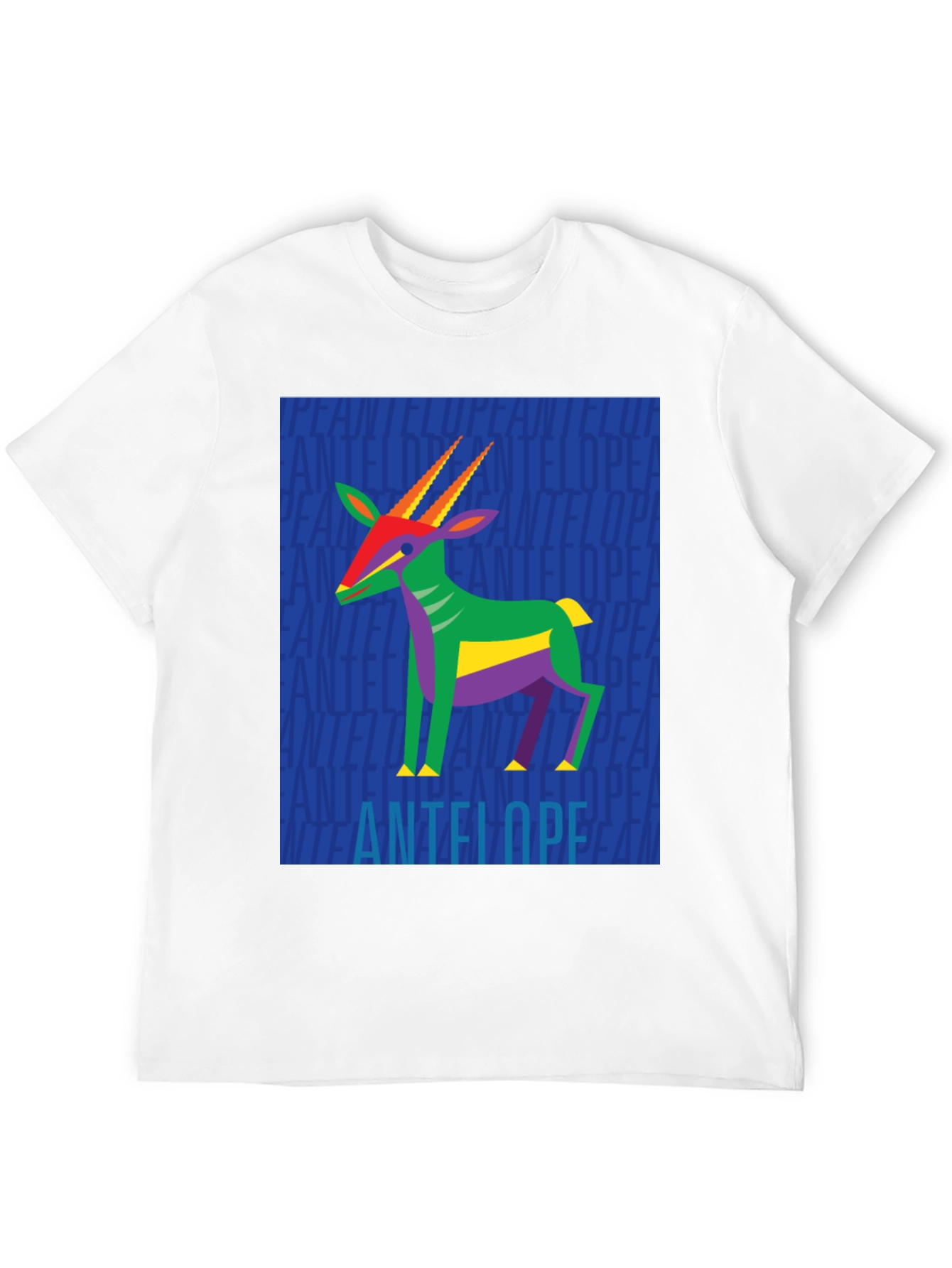 Abstract Antelope Graphic Tee - Stylish Black Shirt