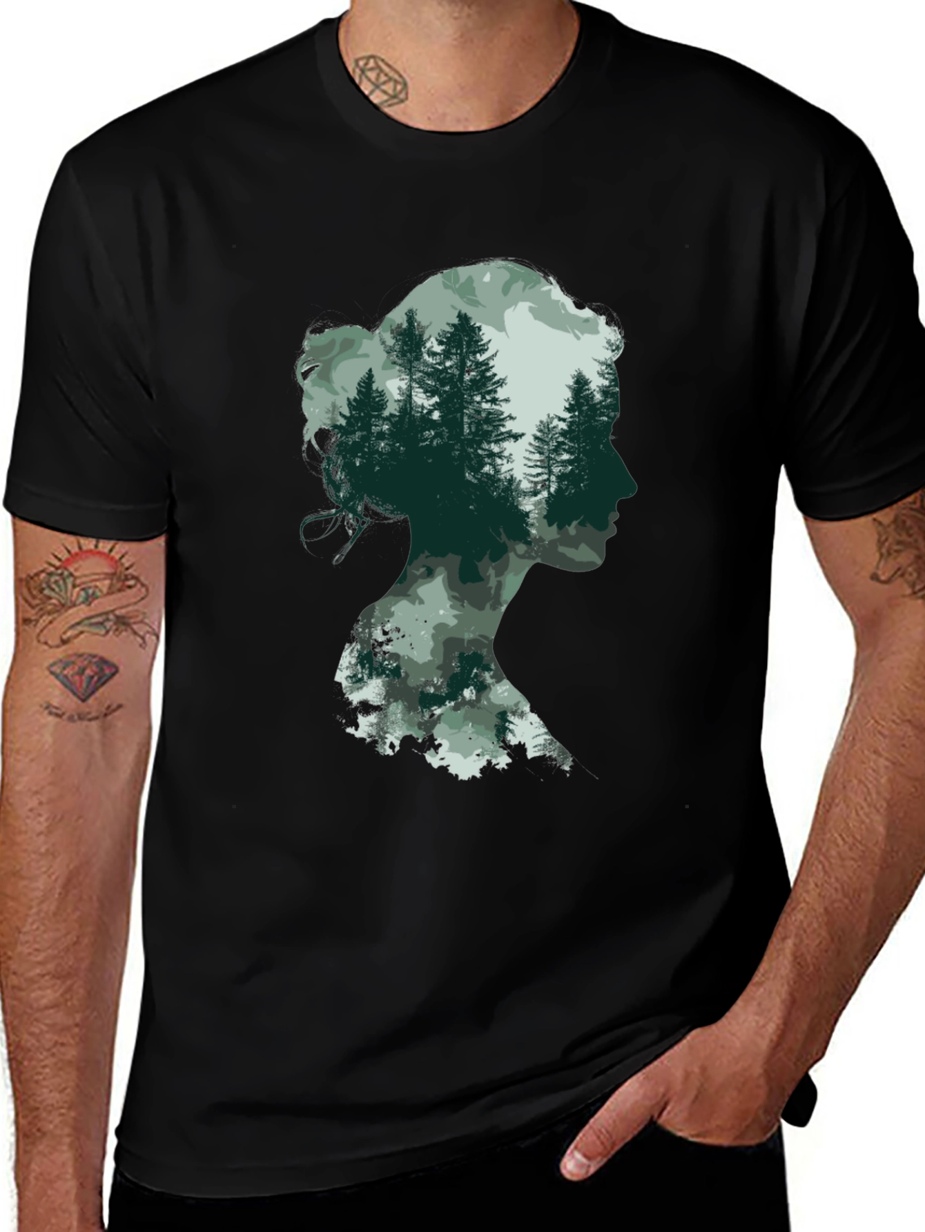 Silhouette Forest T-Shirt - Nature Lover Tee