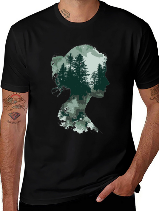 Silhouette Forest T-Shirt - Nature Lover Tee