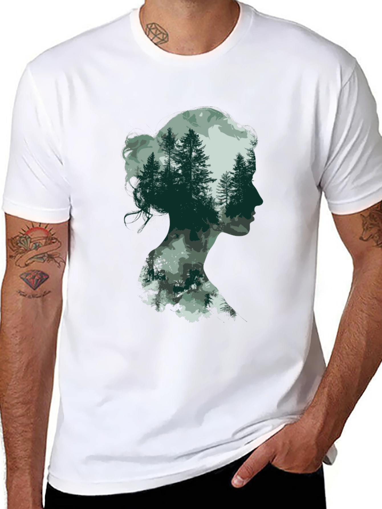 Silhouette Forest T-Shirt - Nature Lover Tee