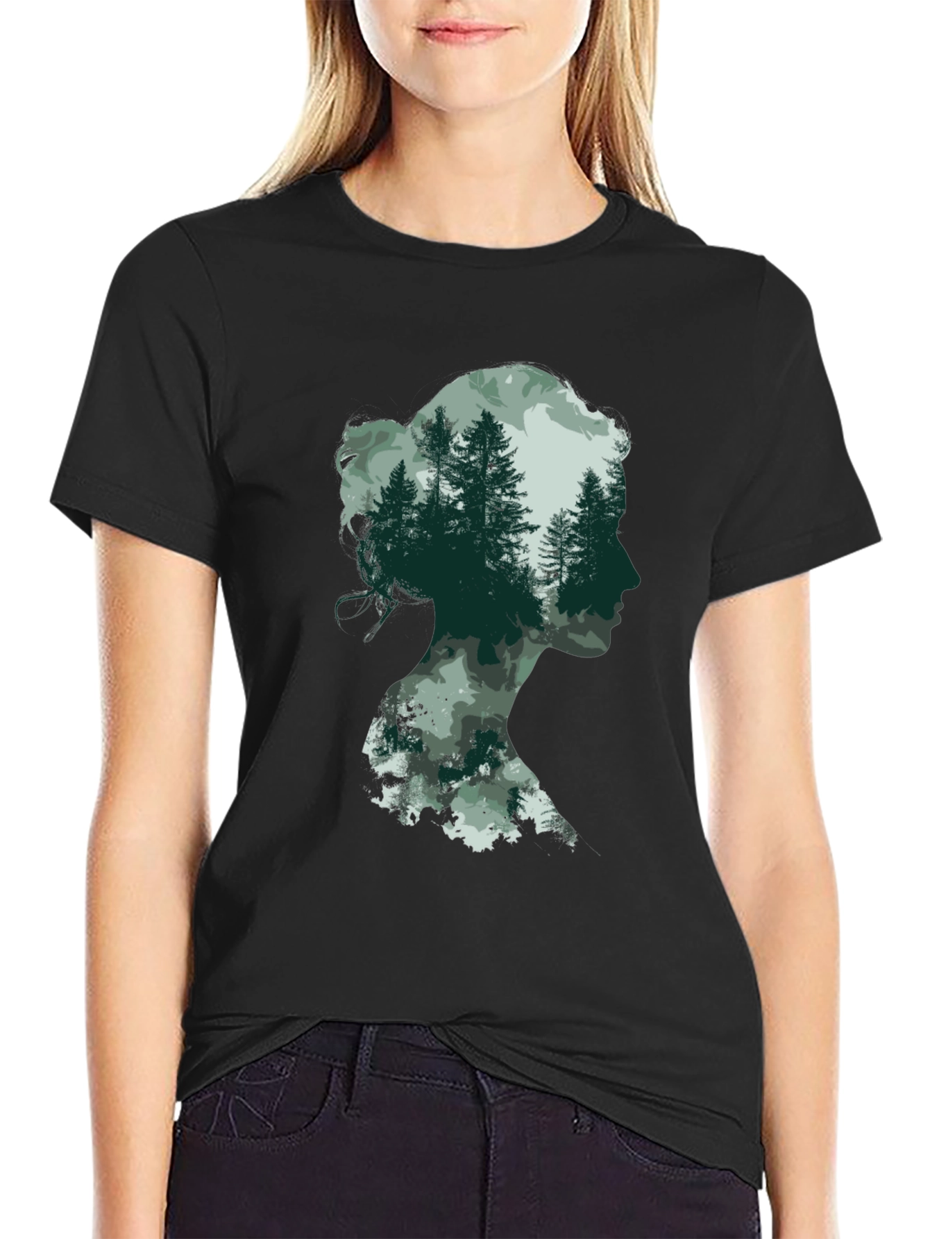 Silhouette Forest T-Shirt - Nature Lover Tee