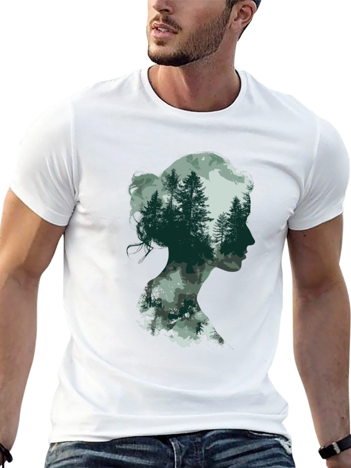 Silhouette Forest T-Shirt - Nature Lover Tee