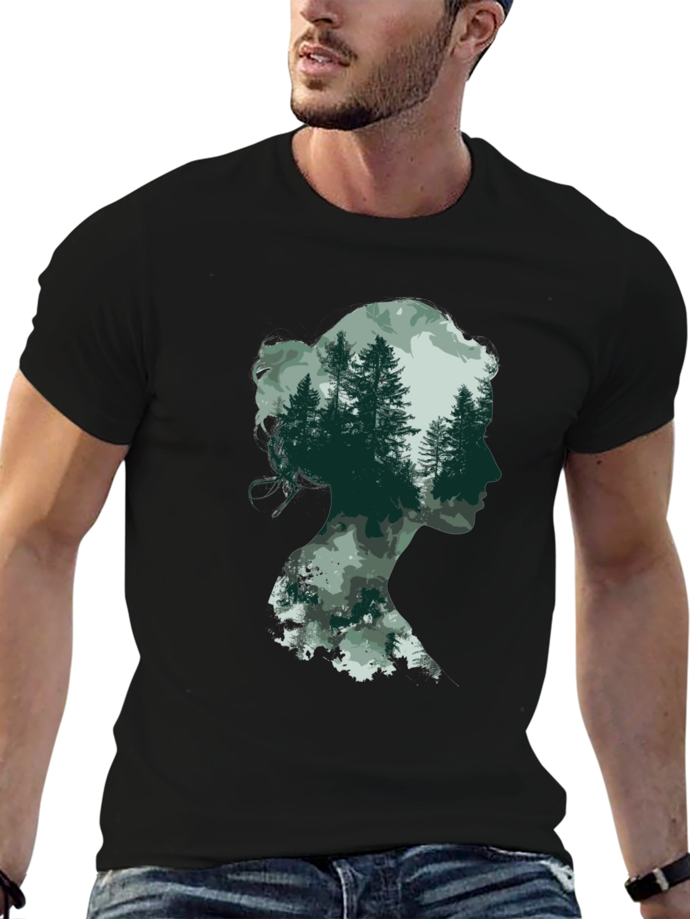 Silhouette Forest T-Shirt - Nature Lover Tee