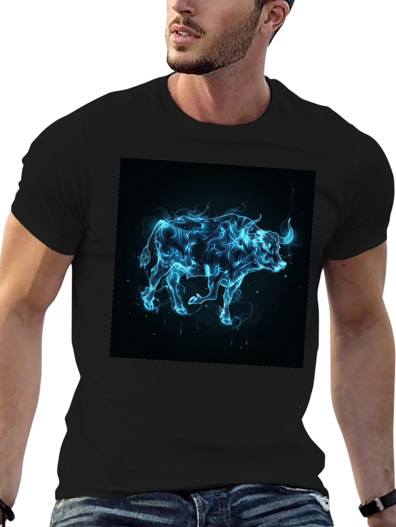 Electric Bull T-Shirt - Black Graphic Tee