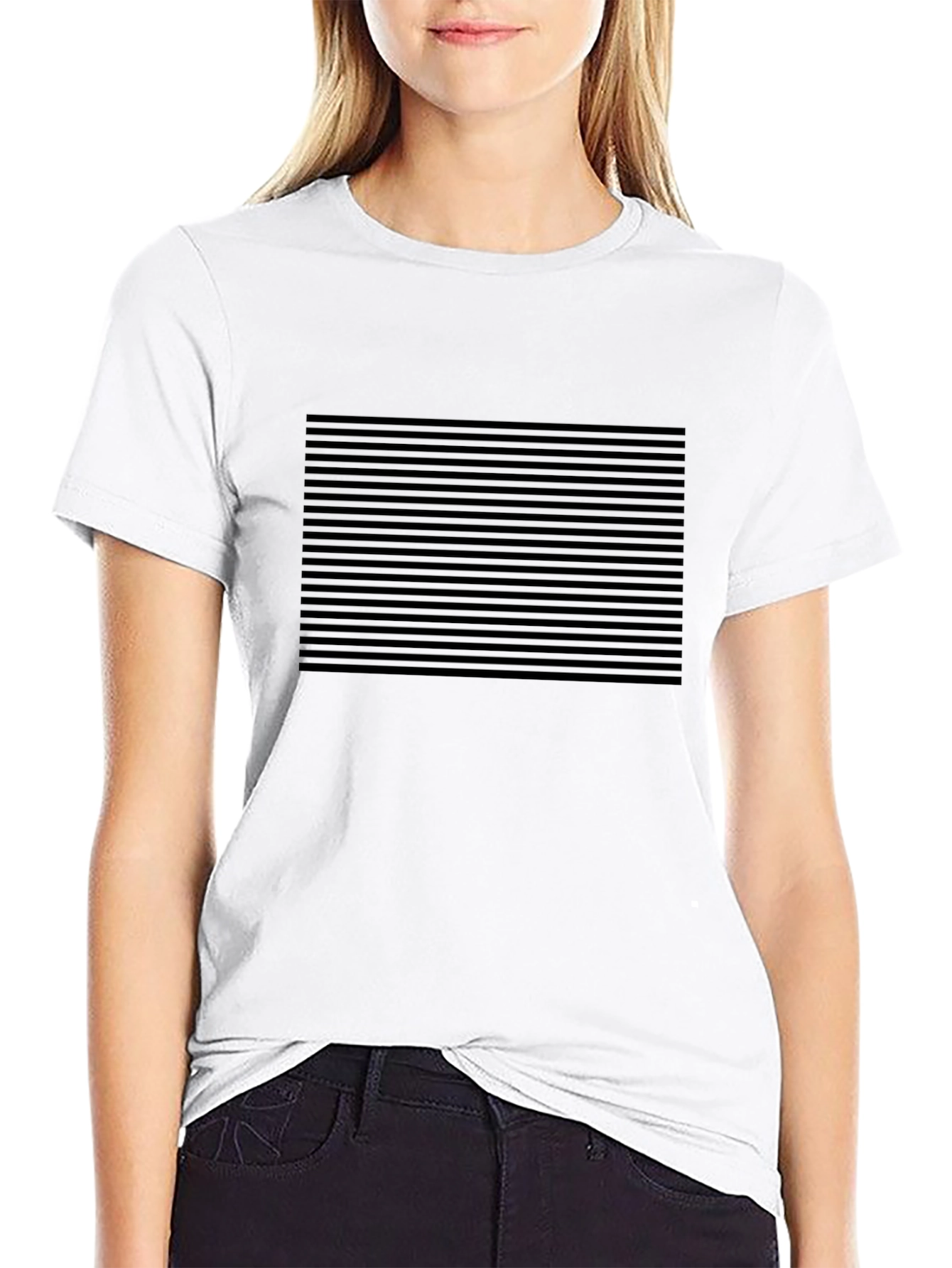 Striped Black T-Shirt: Modern Minimalist Style