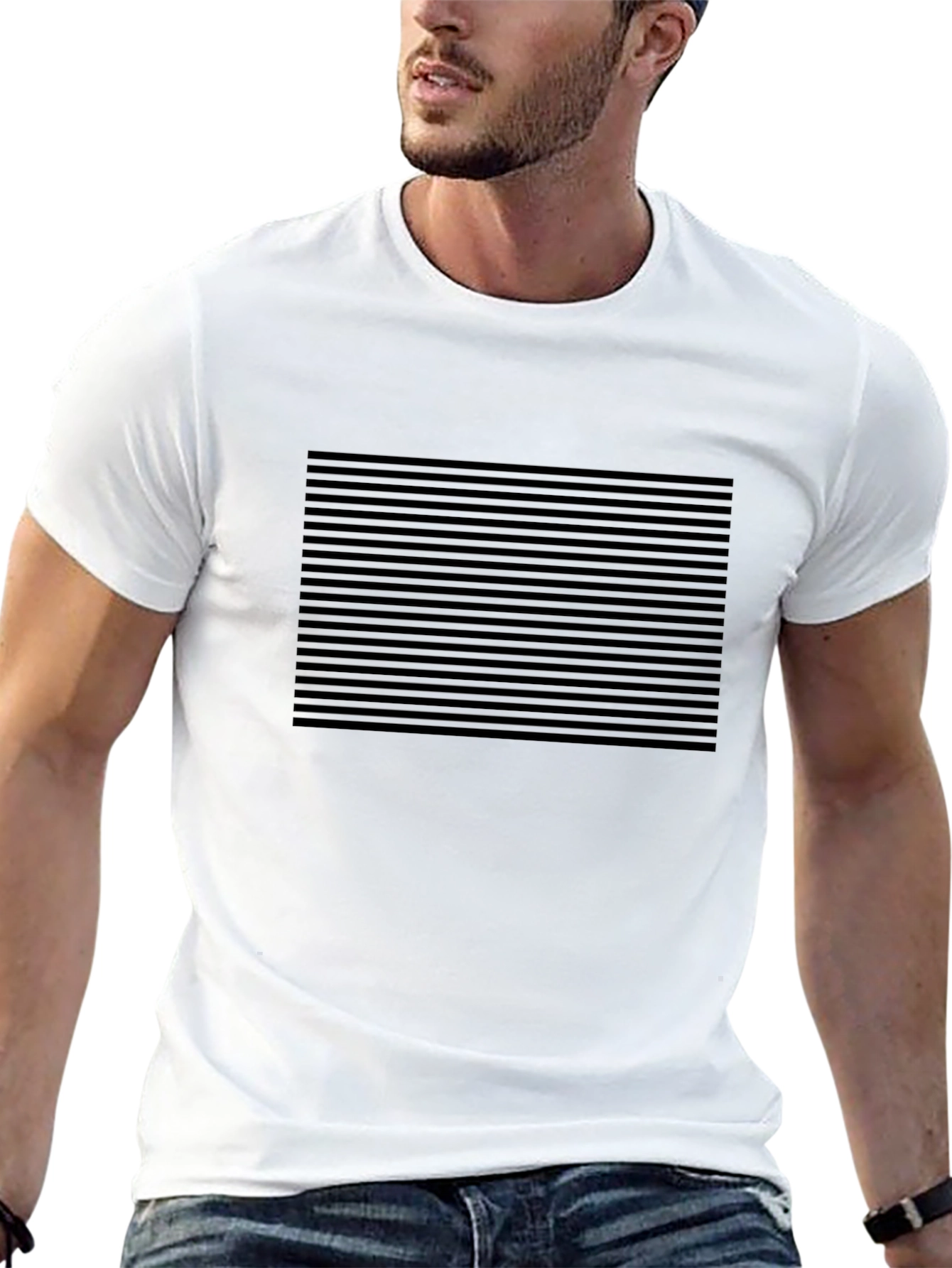 Striped Black T-Shirt: Modern Minimalist Style