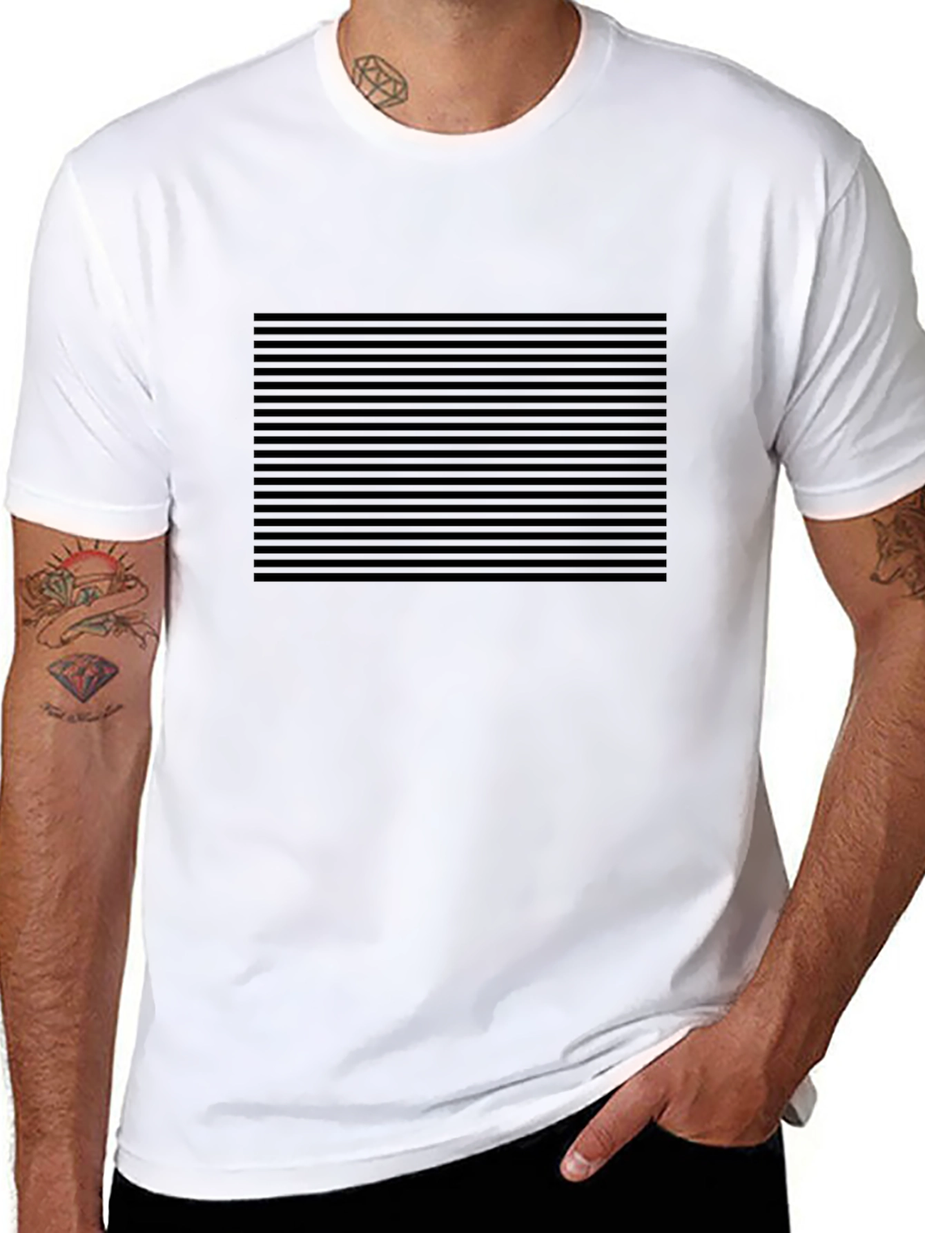 Striped Black T-Shirt: Modern Minimalist Style