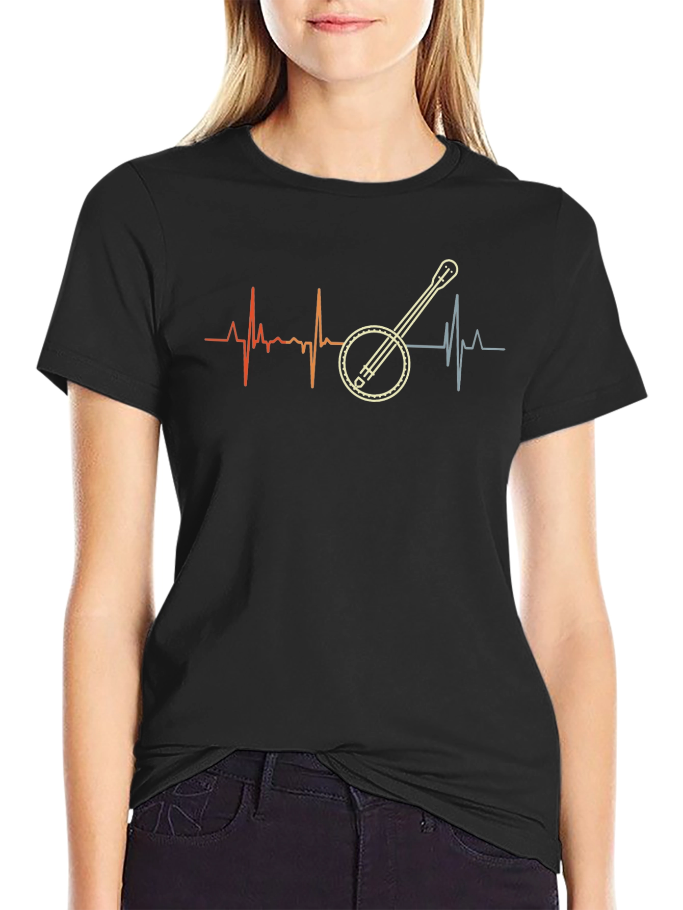 Banjo Heartbeat Graphic Tee - Music Lover Shirt