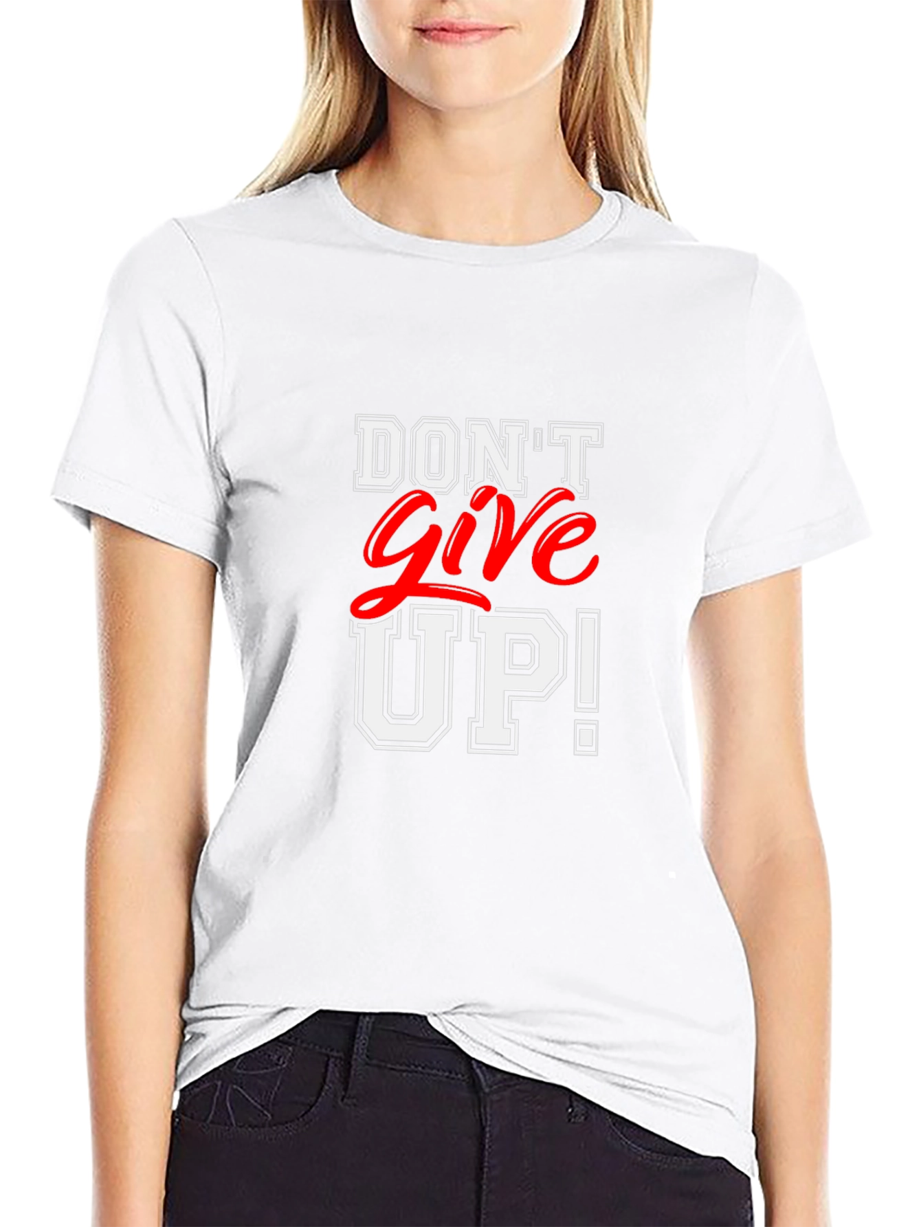 Motivational Dont Give Up! Black T-Shirt