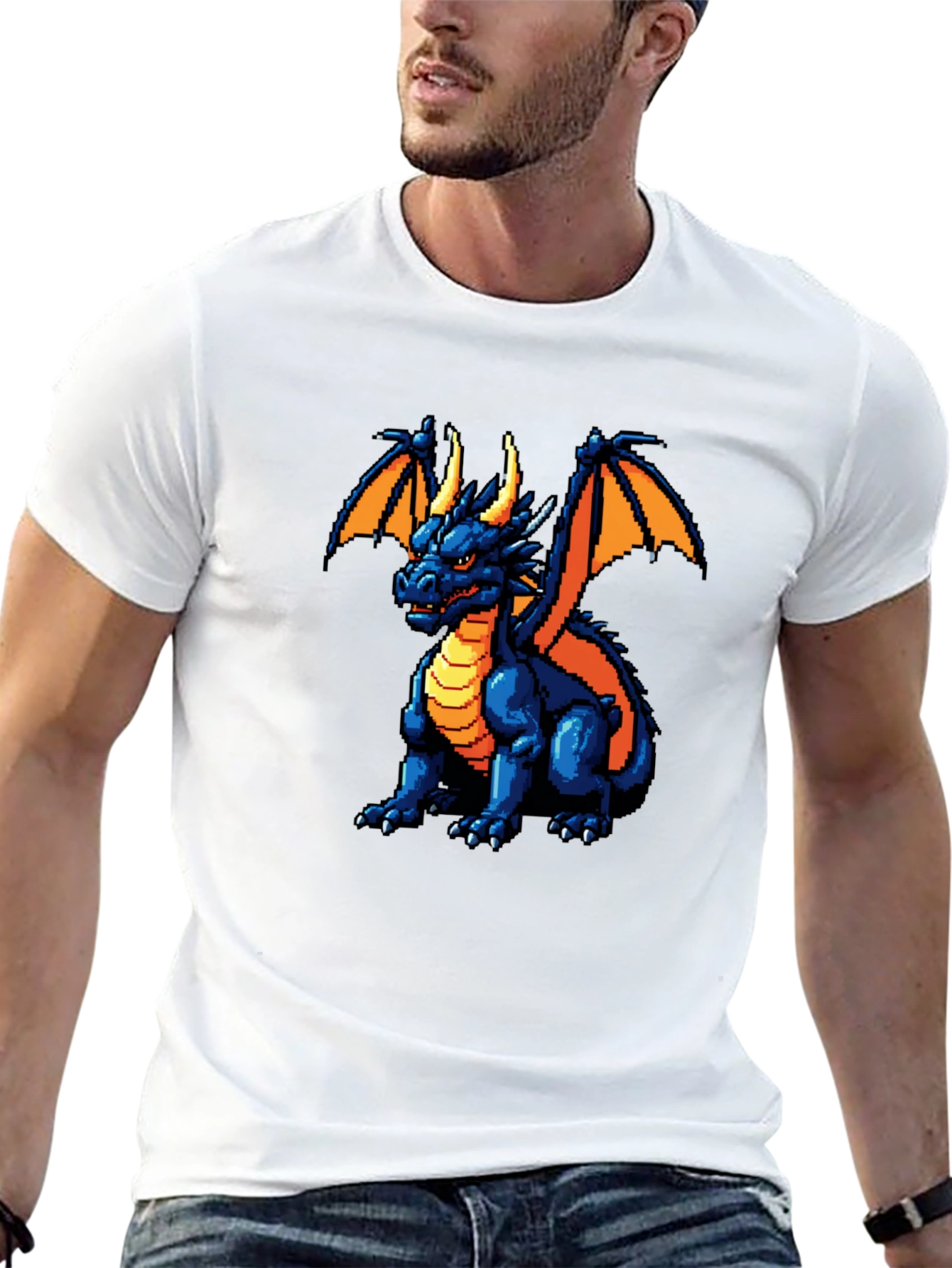 Pixel Dragon Graphic Black T-Shirt