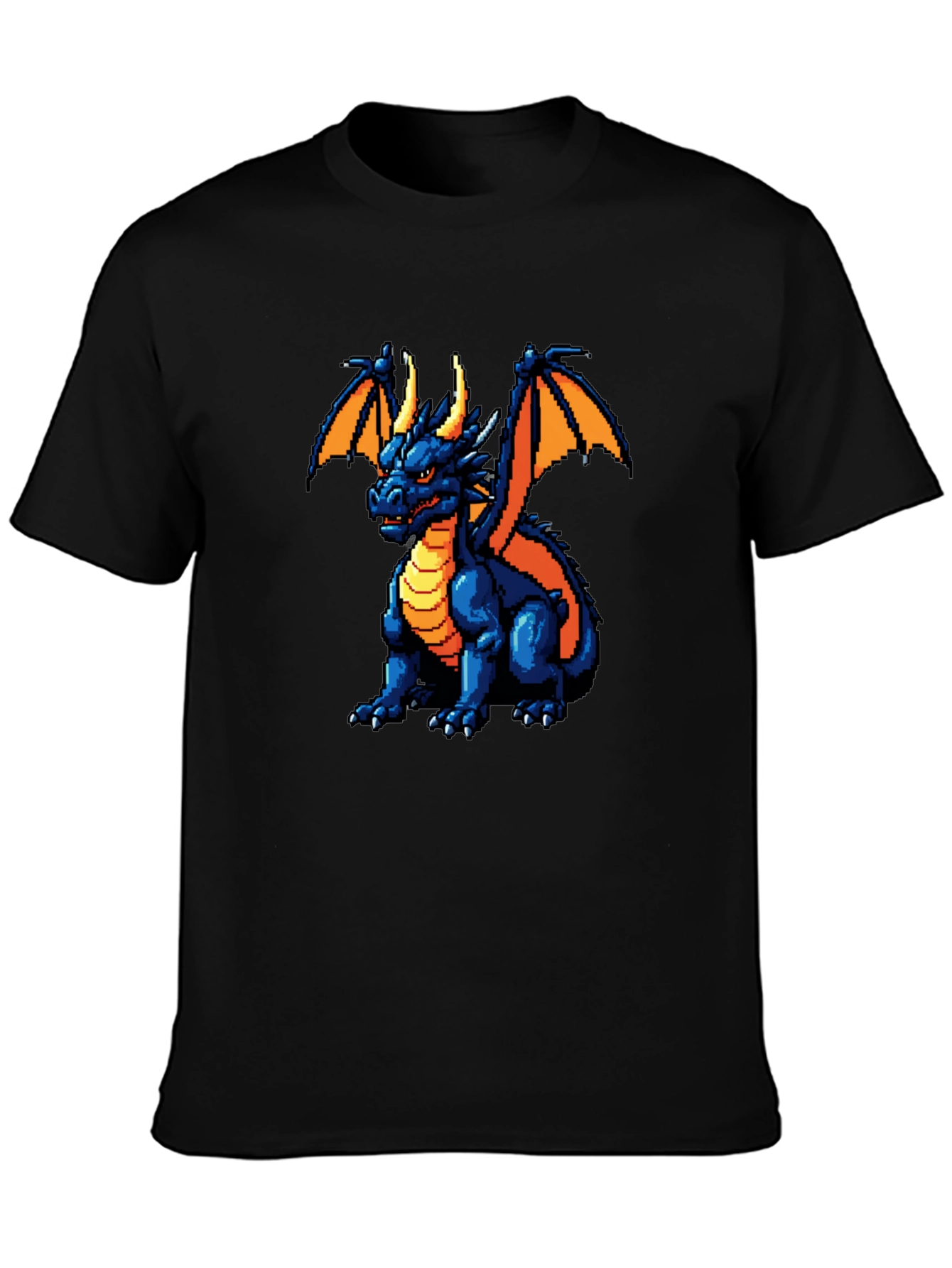 Pixel Dragon Graphic Black T-Shirt