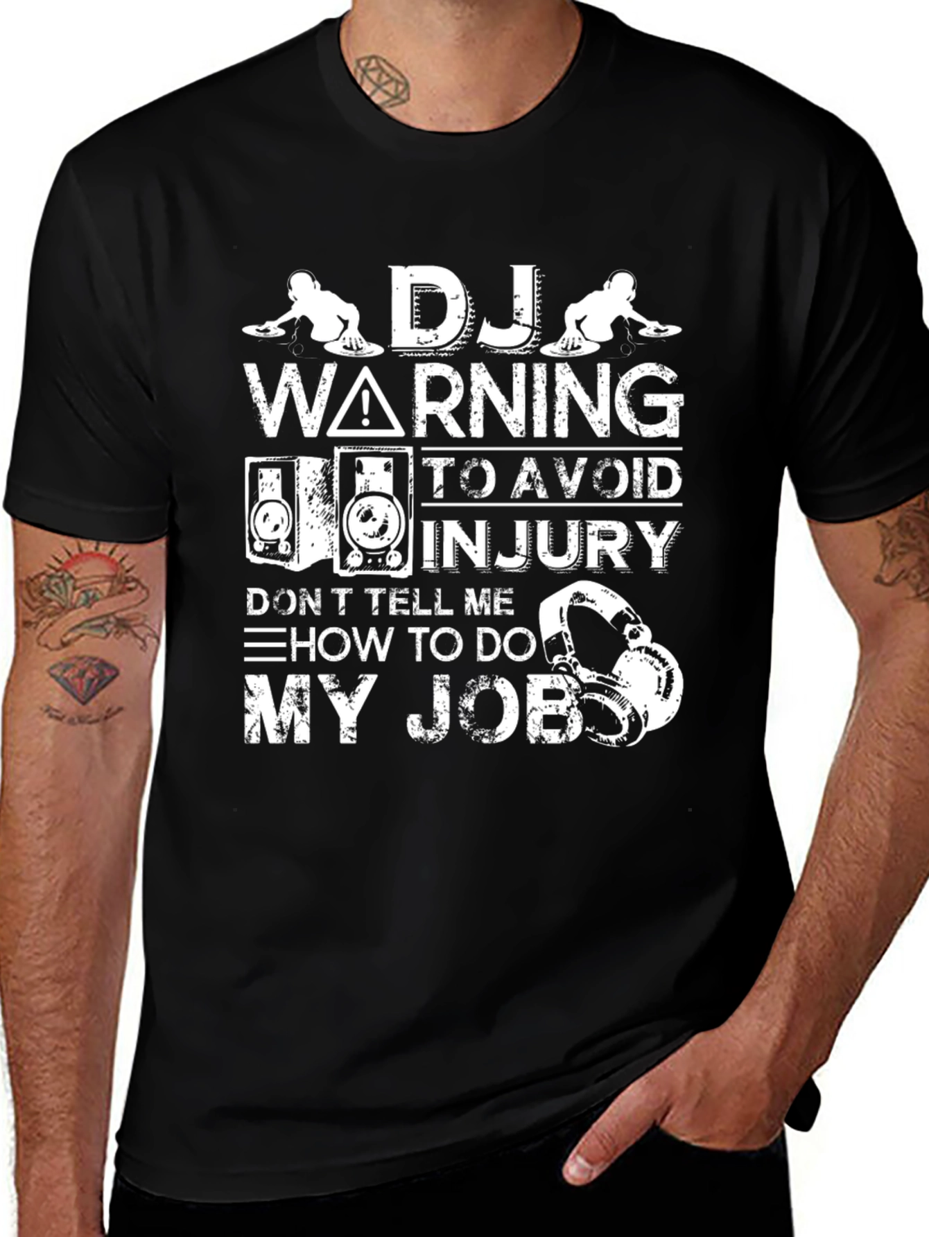 DJ Warning Graphic T-Shirt