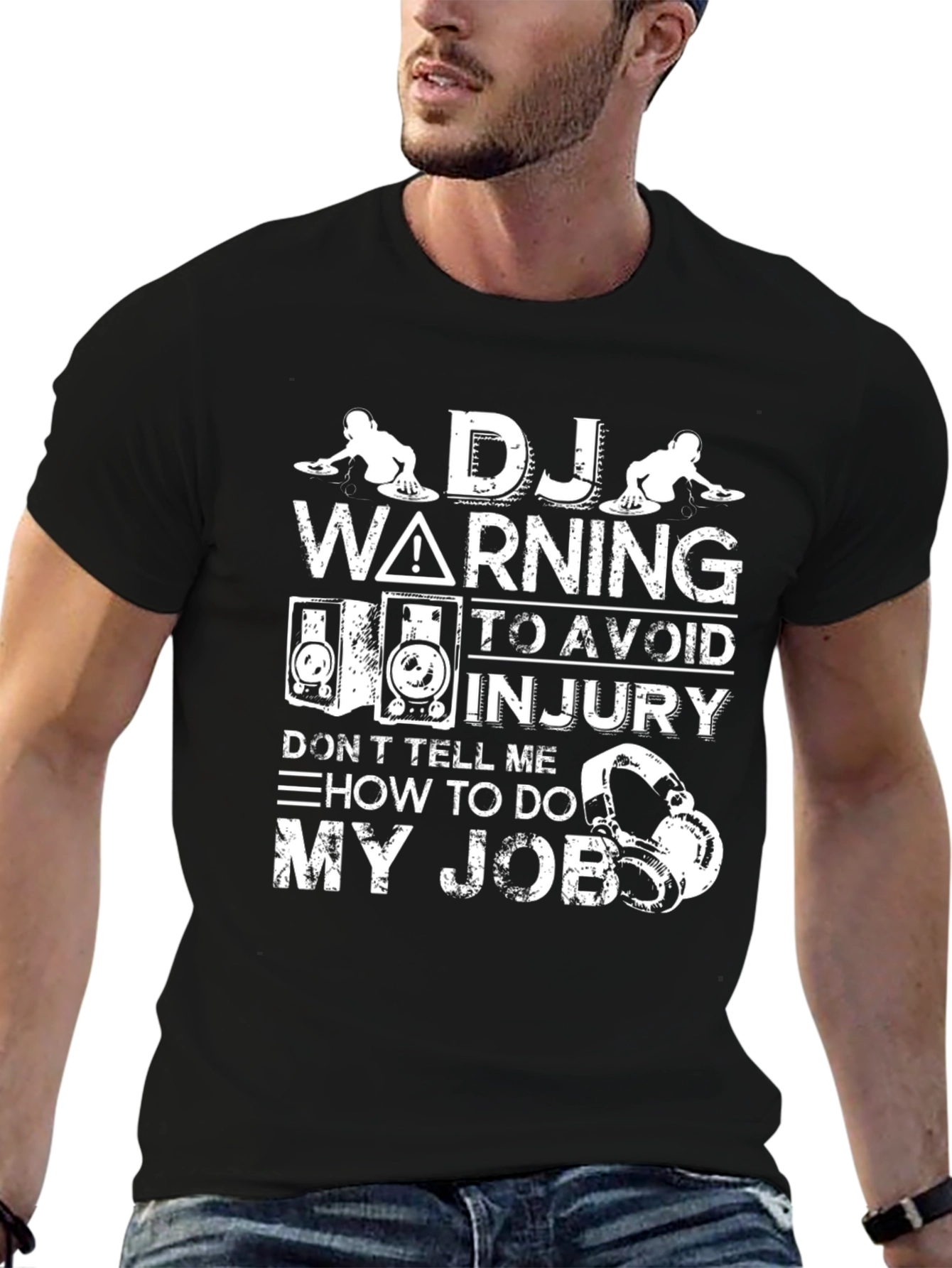 DJ Warning Graphic T-Shirt