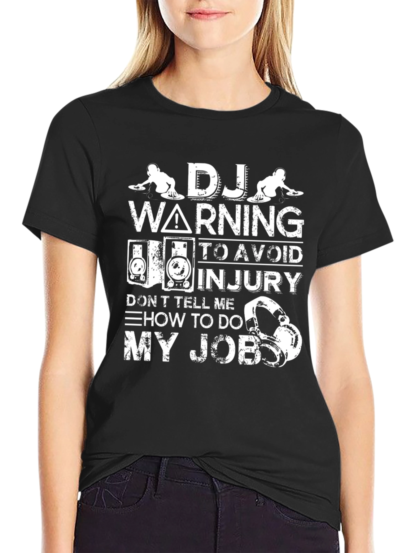 DJ Warning Graphic T-Shirt