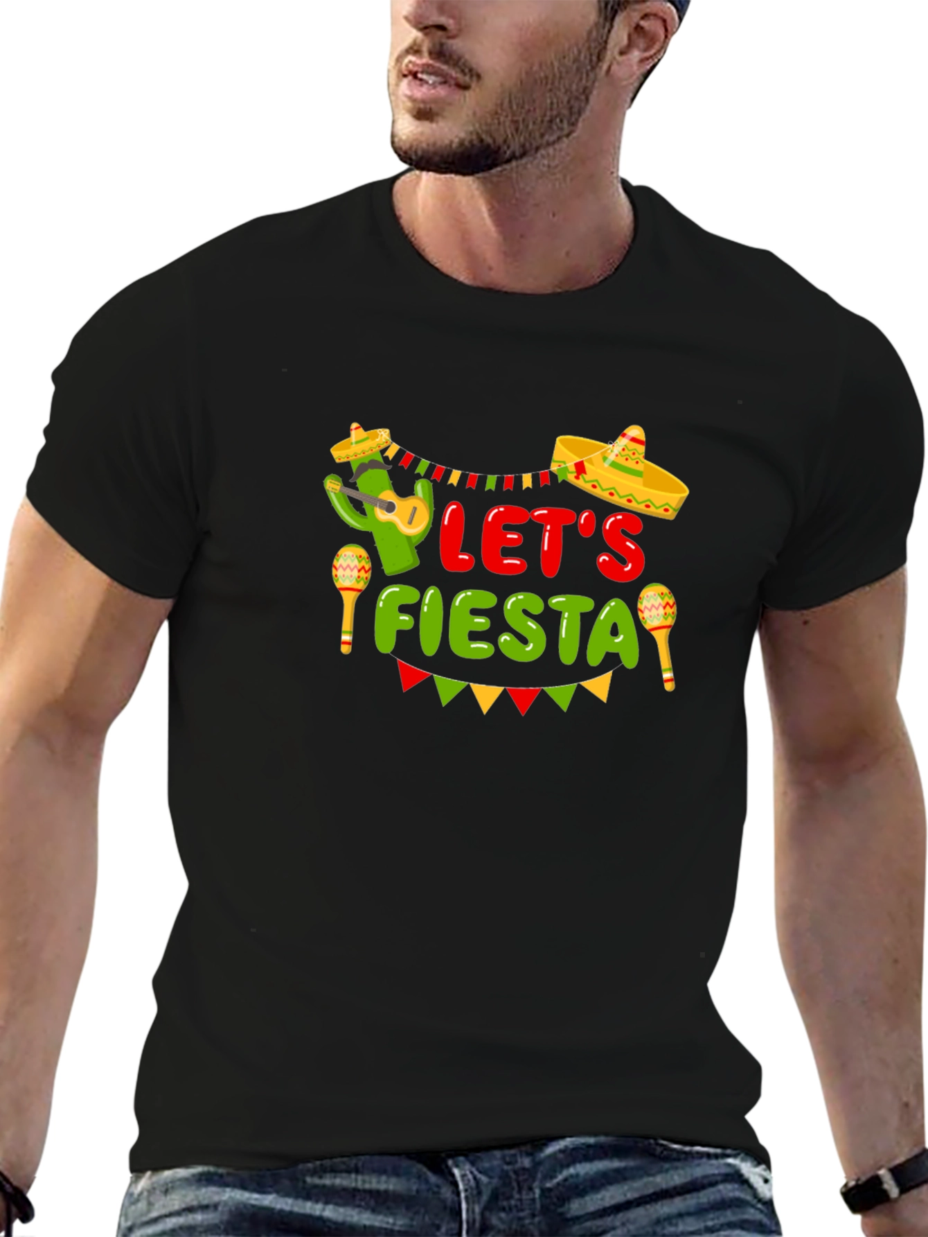 Lets Fiesta Graphic T-Shirt - Black
