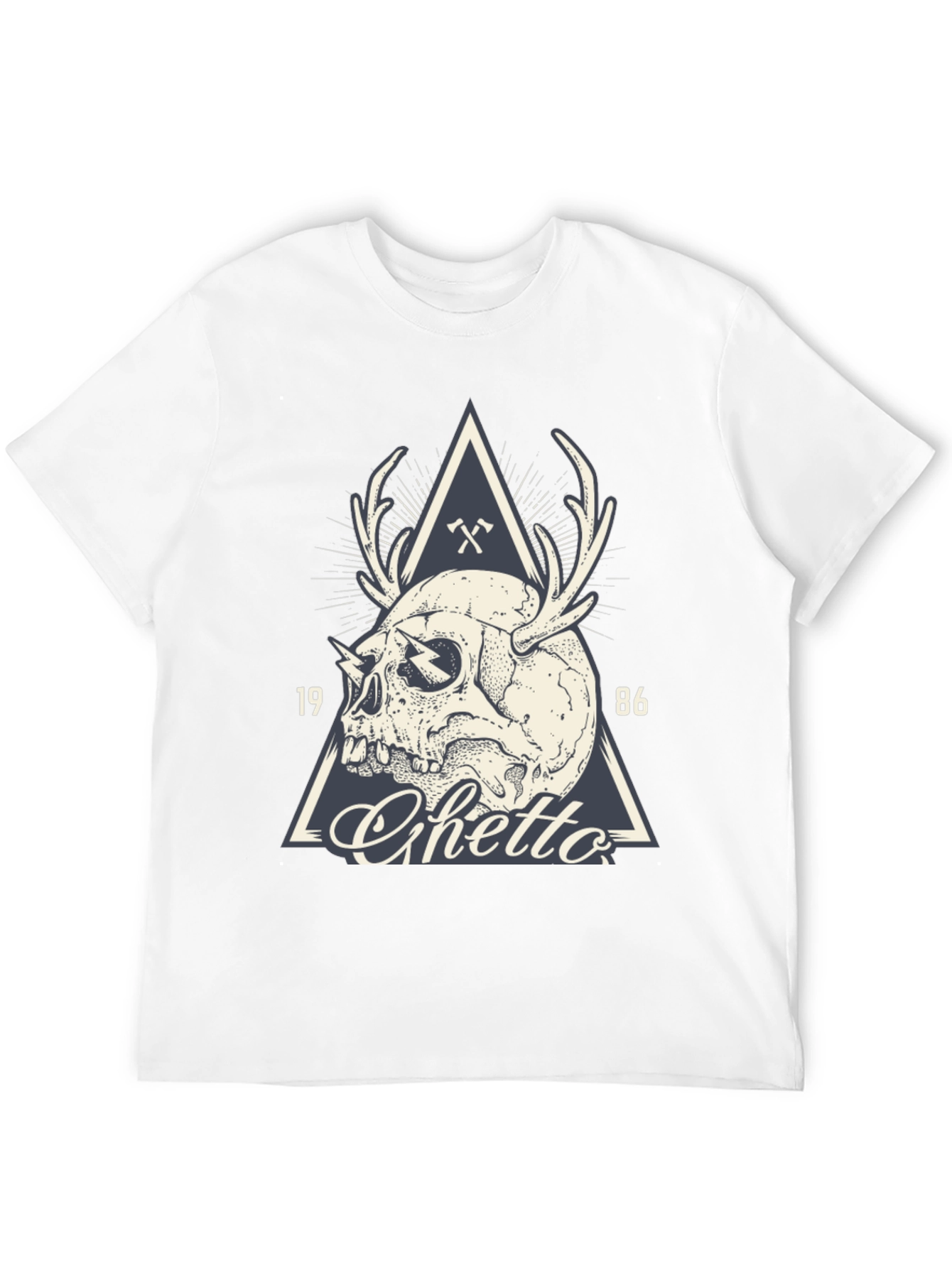 Skull & Antler Graphic Tee - Ghetto 1986 Design