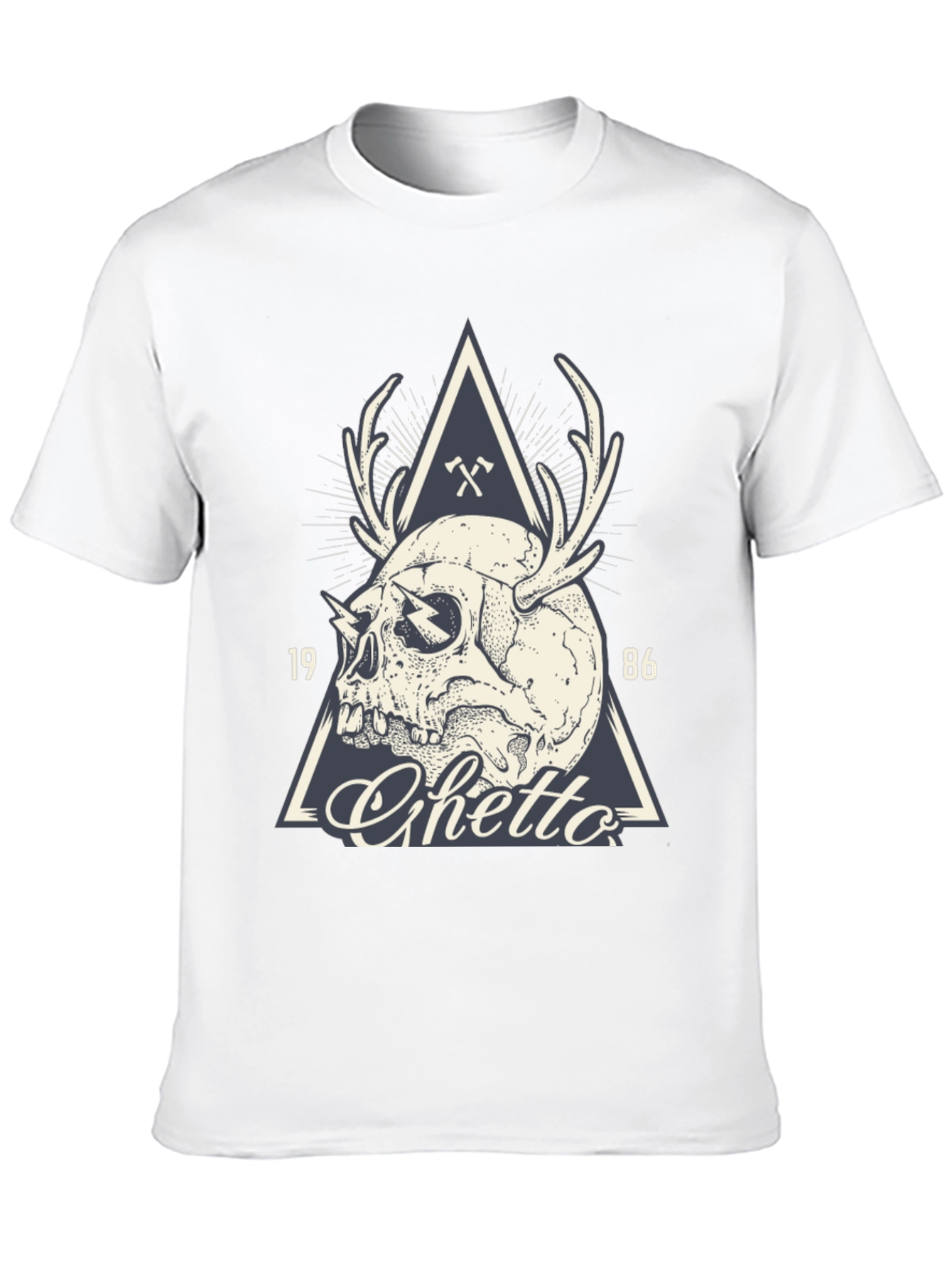 Skull & Antler Graphic Tee - Ghetto 1986 Design