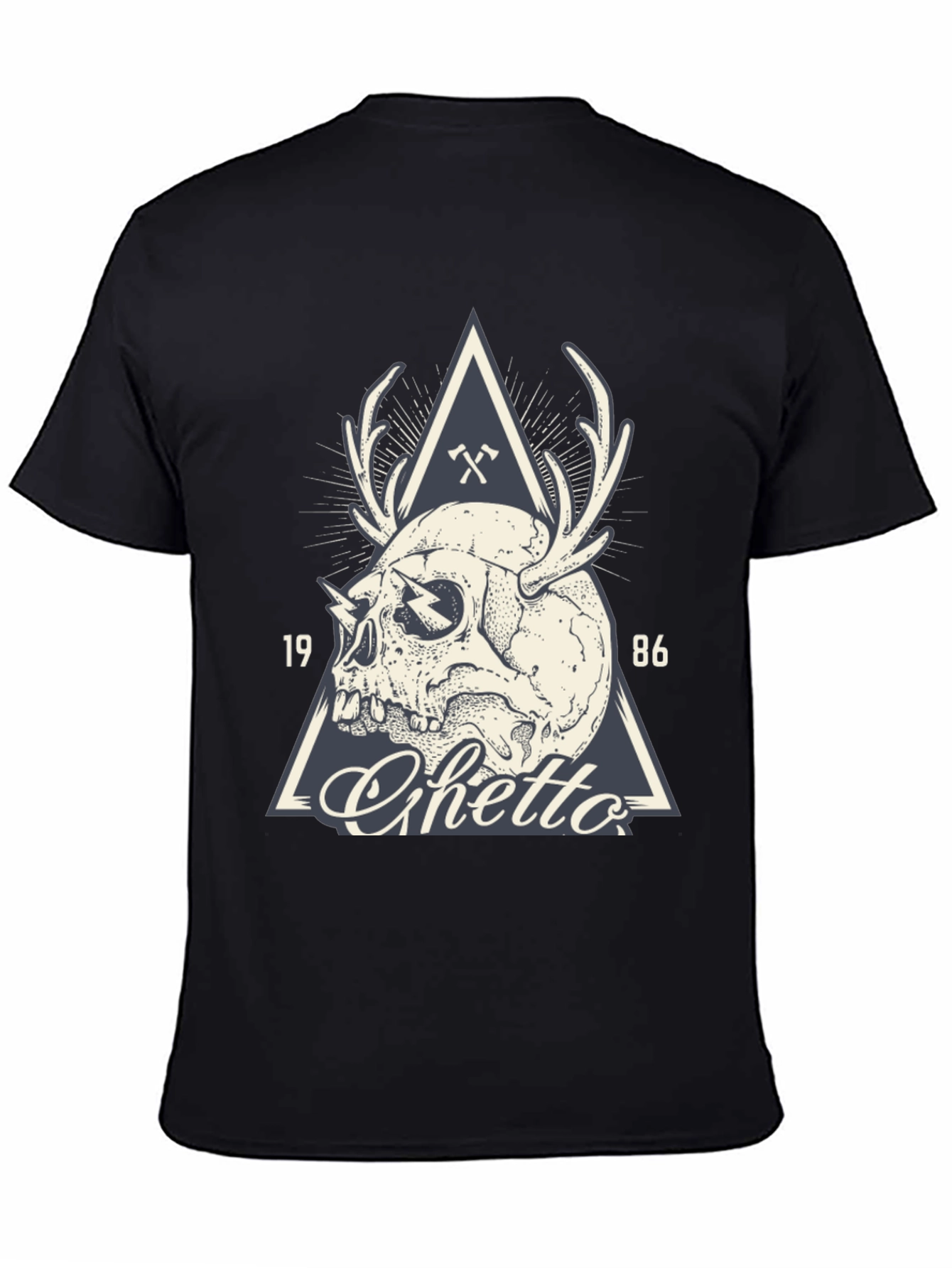 Skull & Antler Graphic Tee - Ghetto 1986 Design