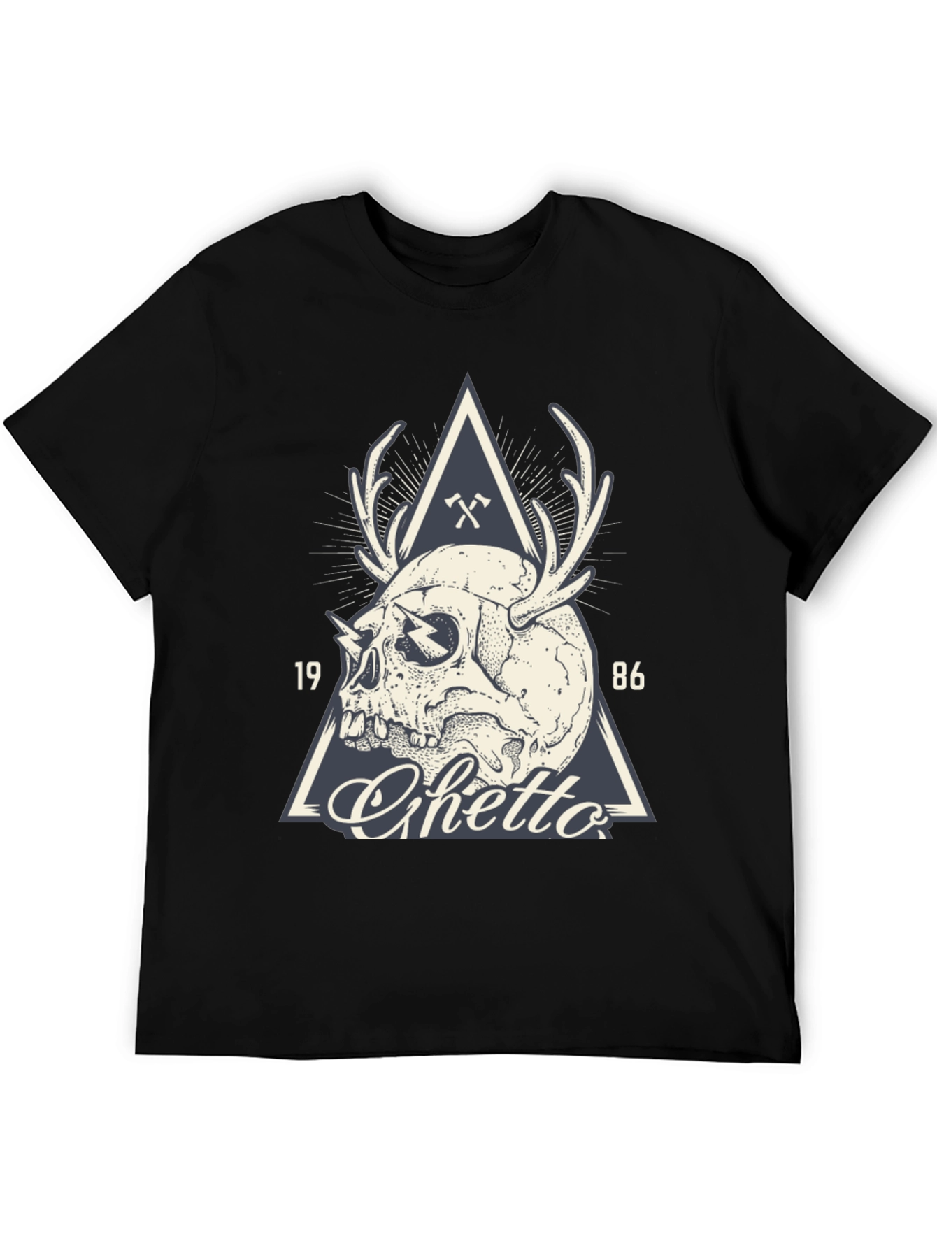 Skull & Antler Graphic Tee - Ghetto 1986 Design