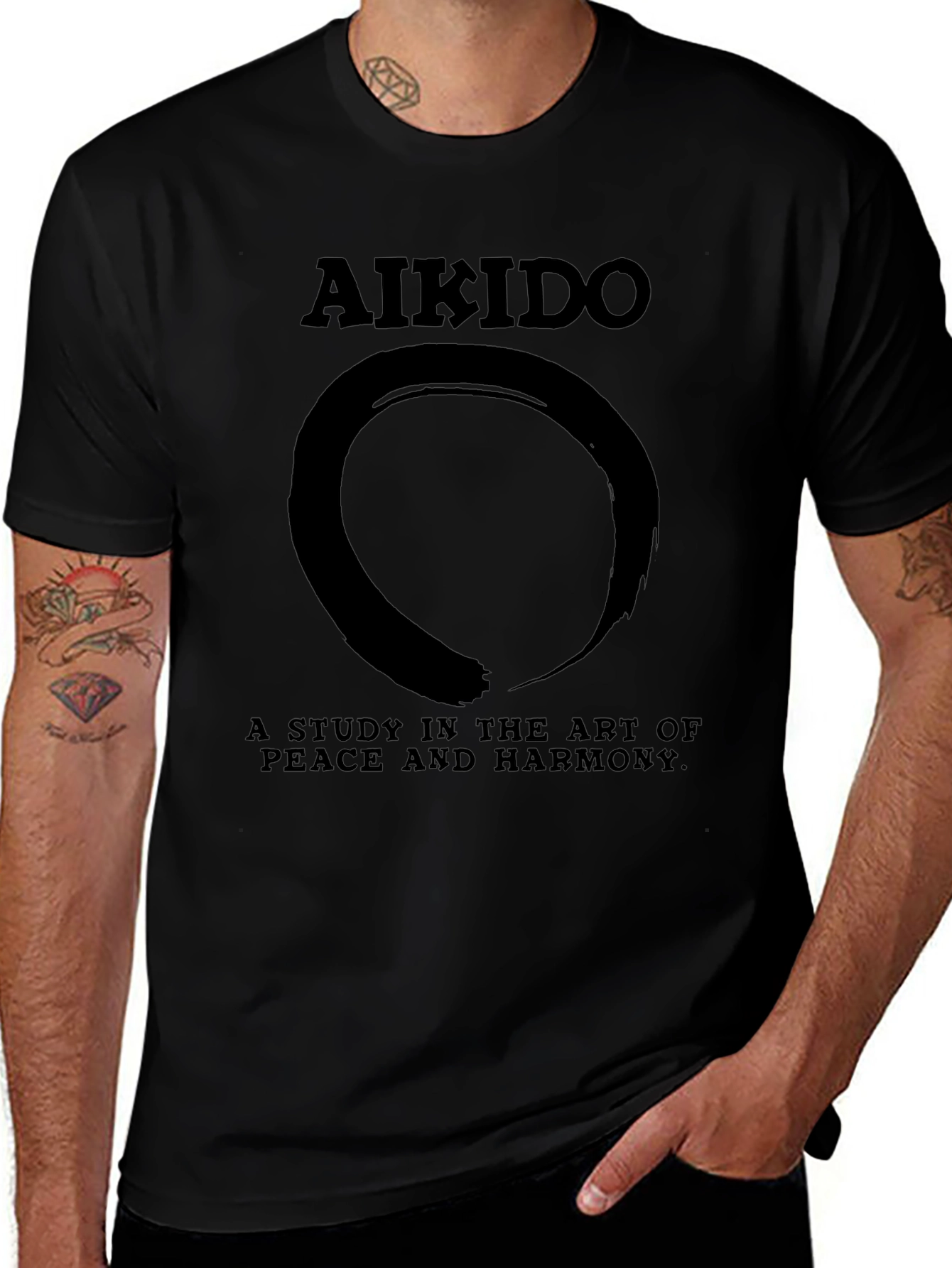 Aikido Zen Circle Black T-Shirt