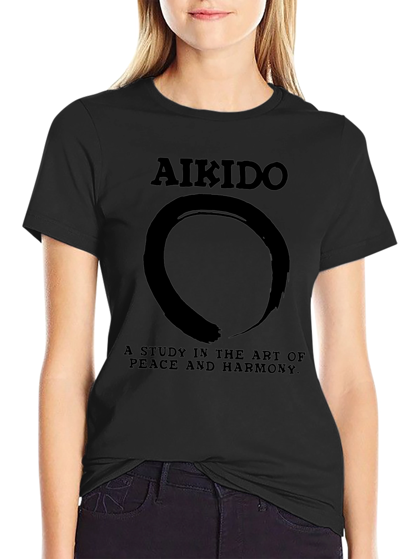 Aikido Zen Circle Black T-Shirt