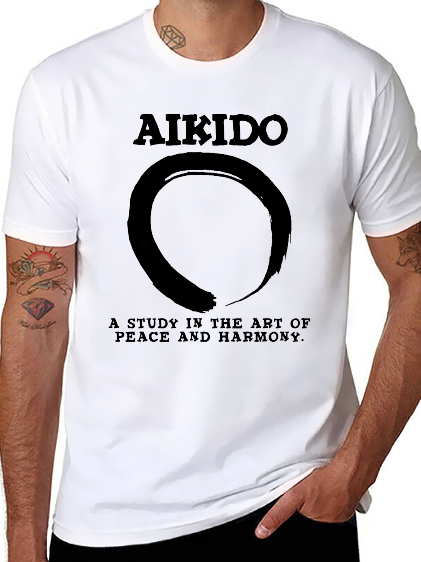 Aikido Zen Circle Black T-Shirt