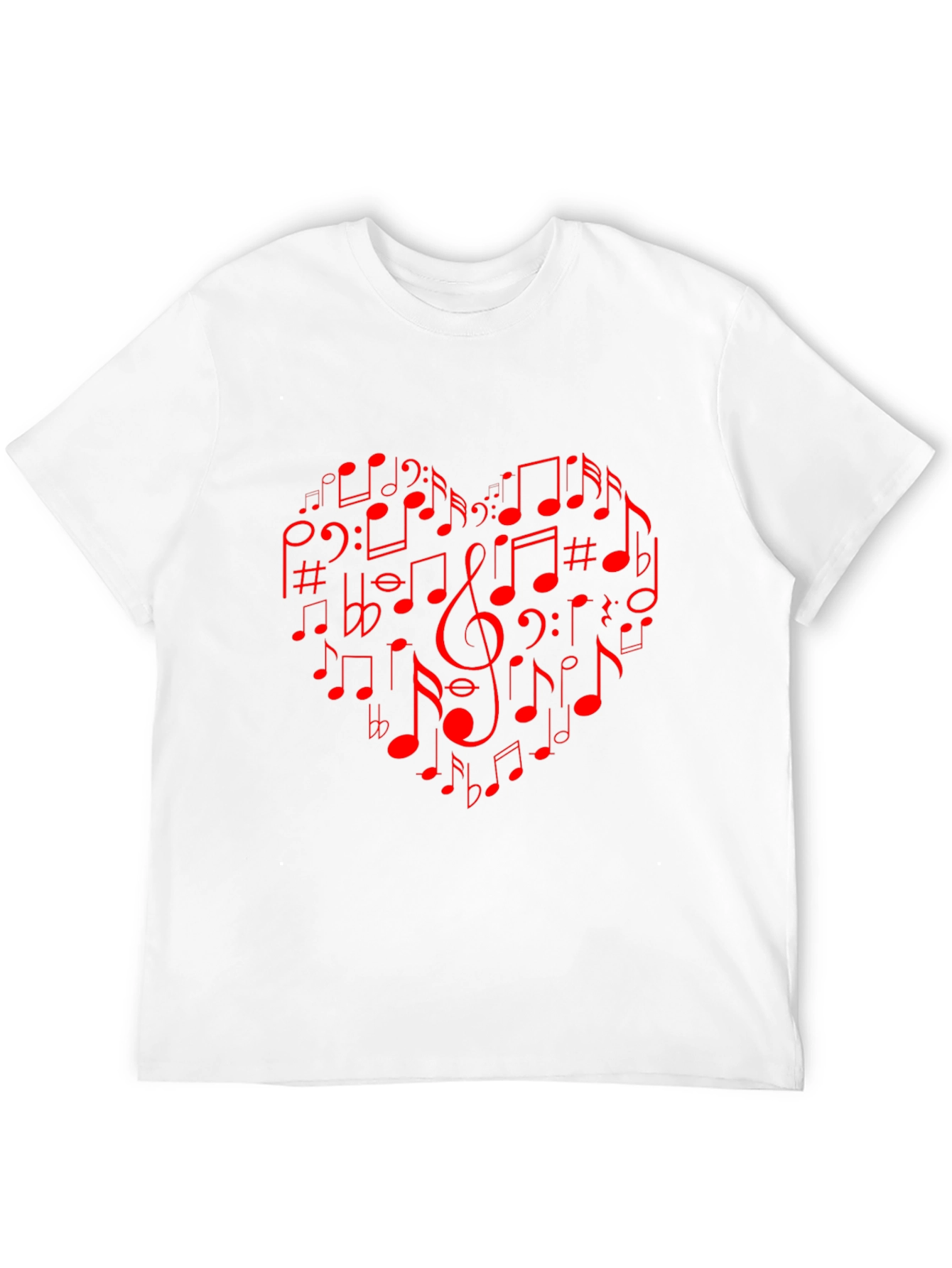Musical Heart Tee - Red Notes on Black