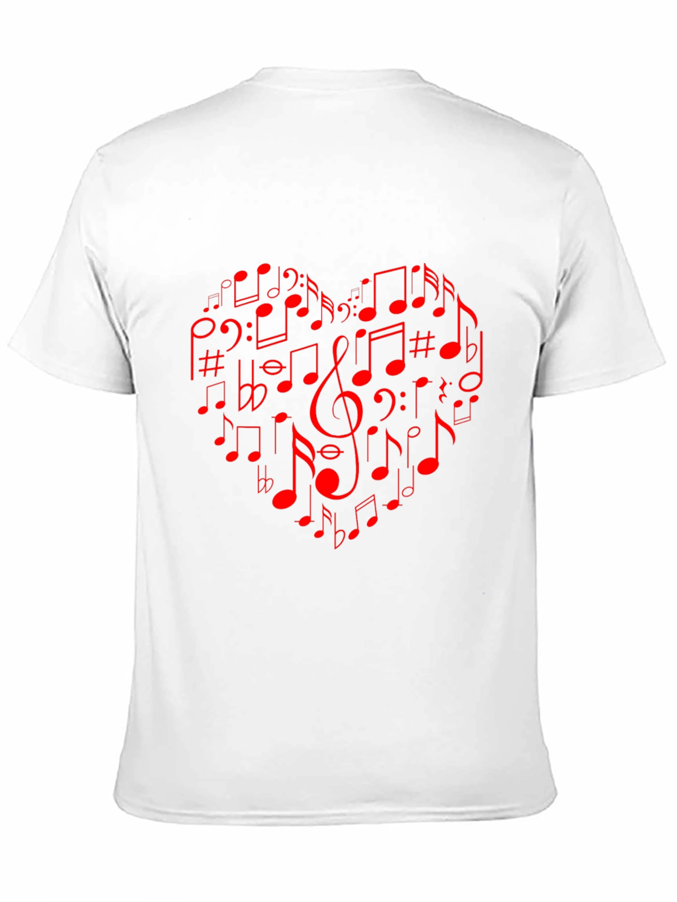 Musical Heart Tee - Red Notes on Black