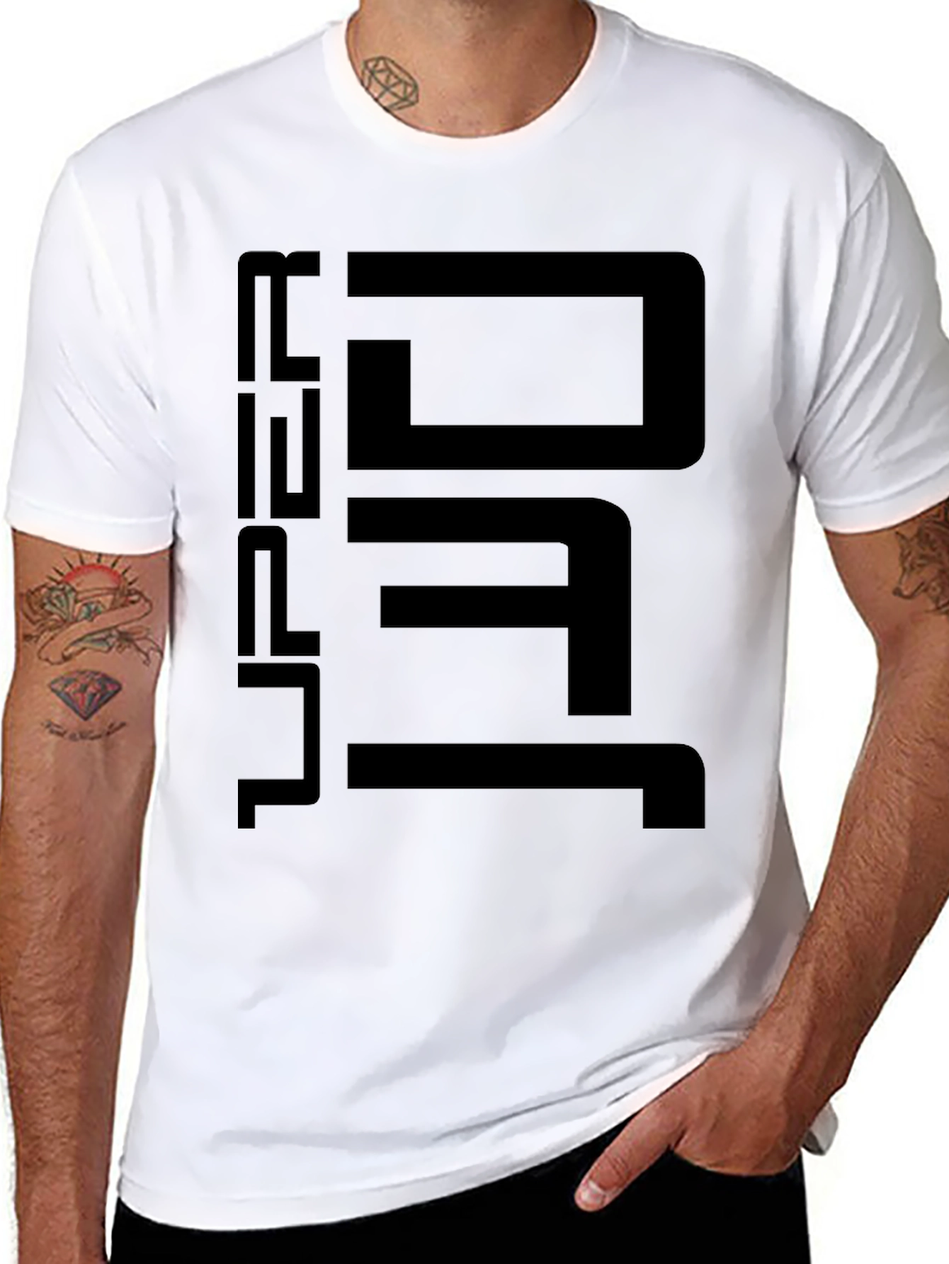 Super DJ Black Graphic Tee - Modern Design