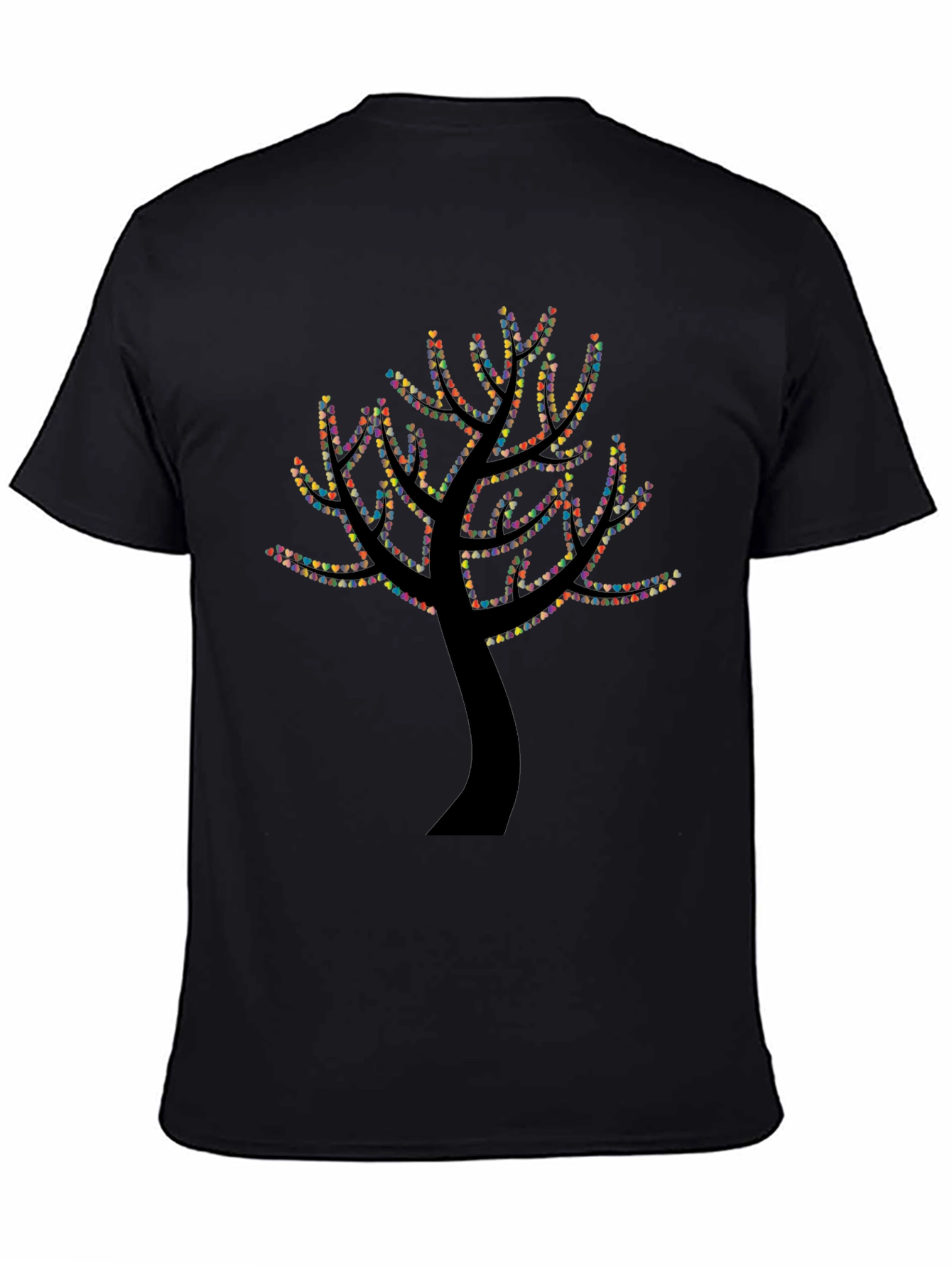 Heart Tree Graphic Tee - Black Cotton Comfort
