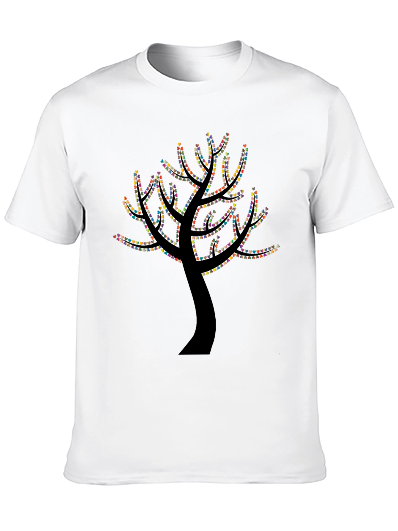 Heart Tree Graphic Tee - Black Cotton Comfort