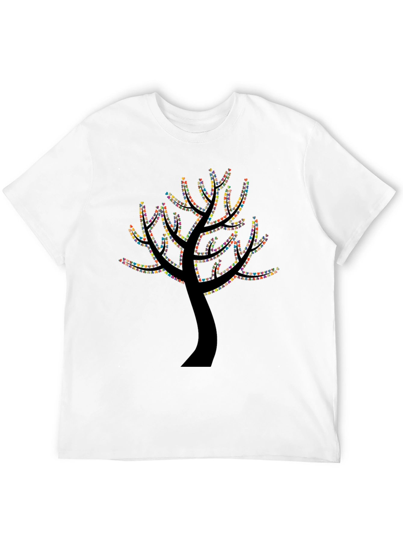 Heart Tree Graphic Tee - Black Cotton Comfort