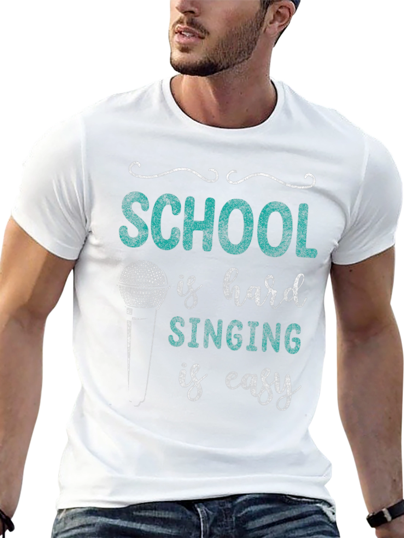 School is Hard Singing is Easy Black Graphic Tee