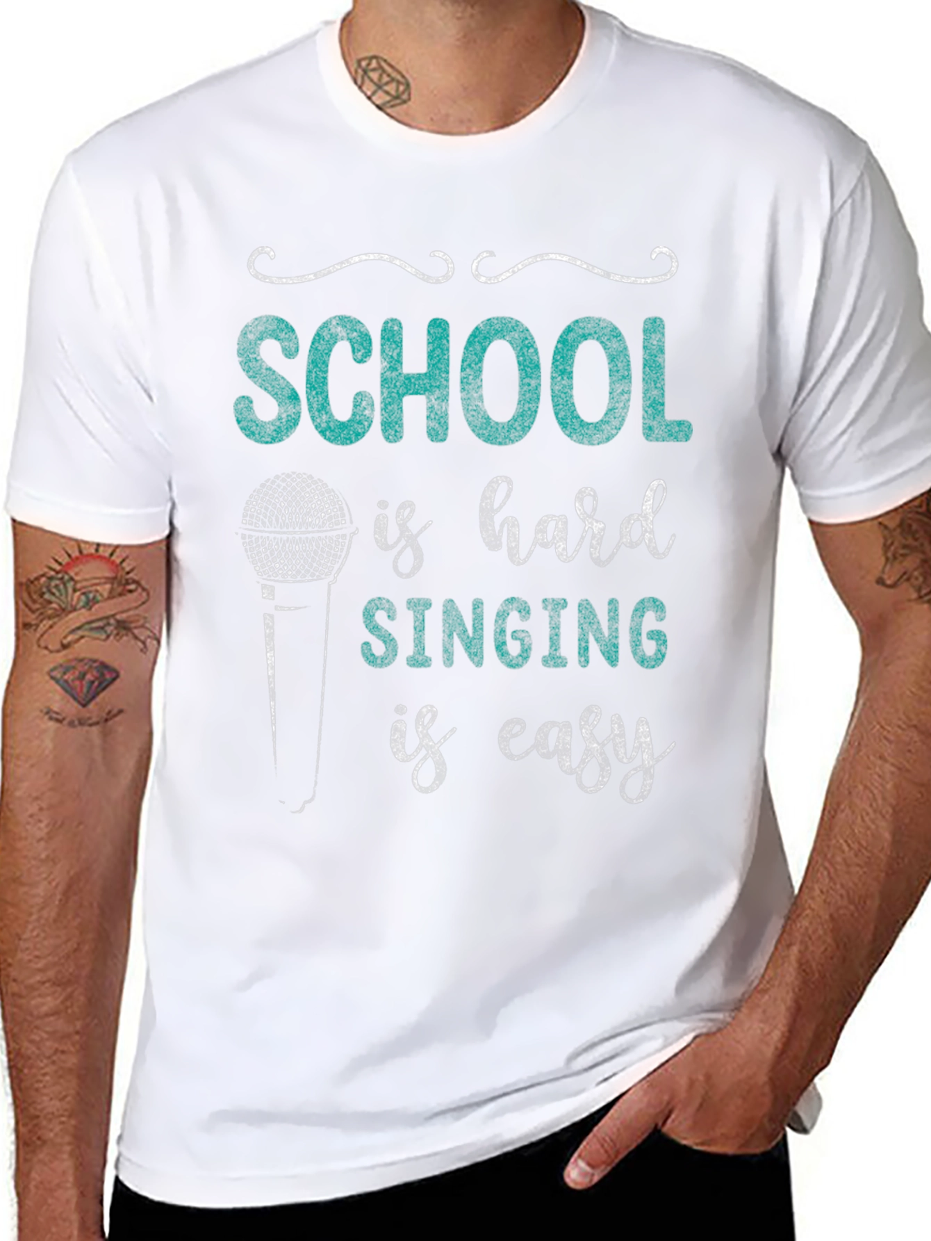 School is Hard Singing is Easy Black Graphic Tee
