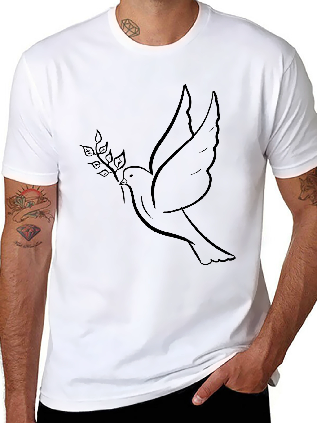 Dove & Olive Branch Black T-Shirt