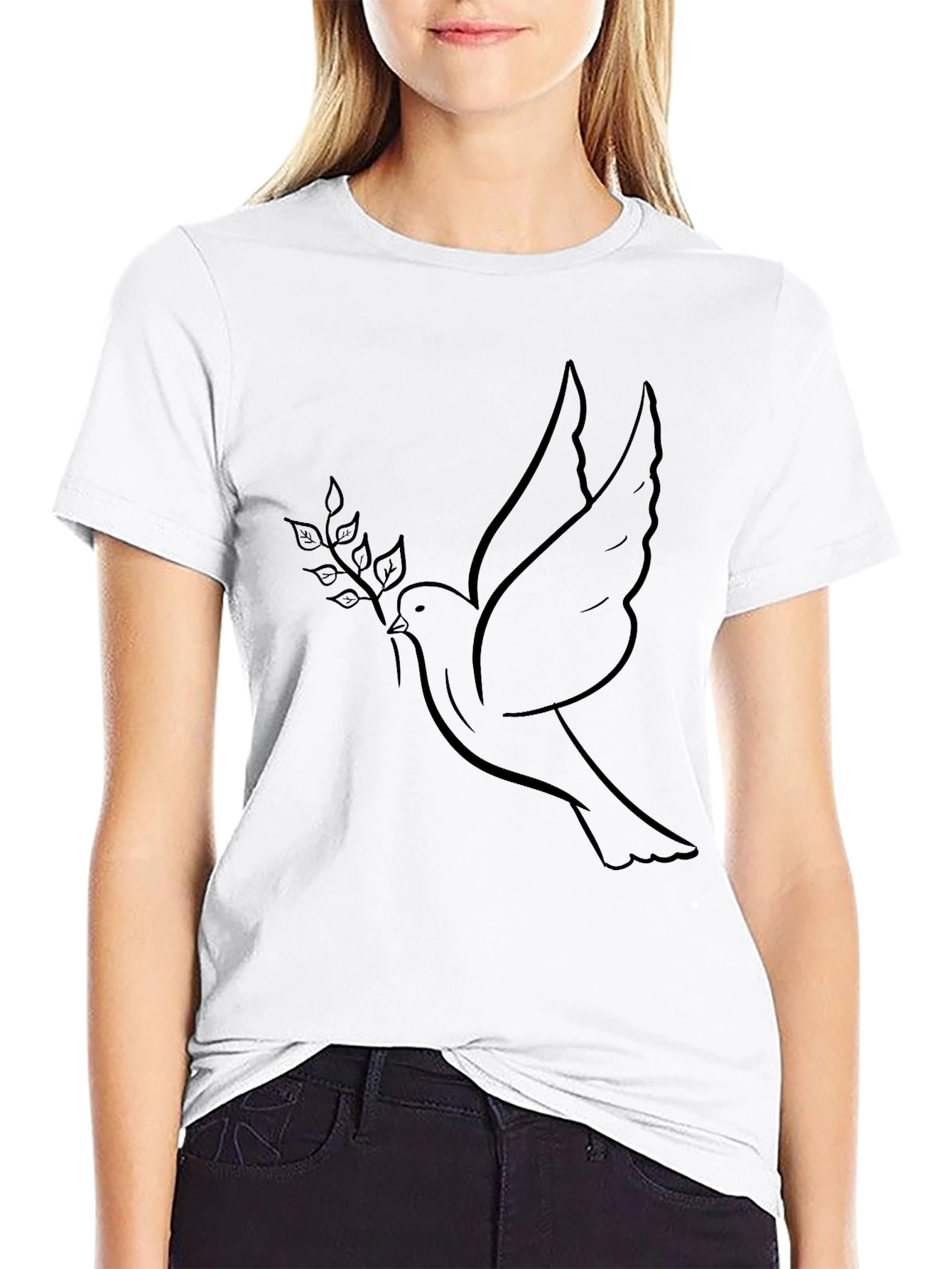 Dove & Olive Branch Black T-Shirt