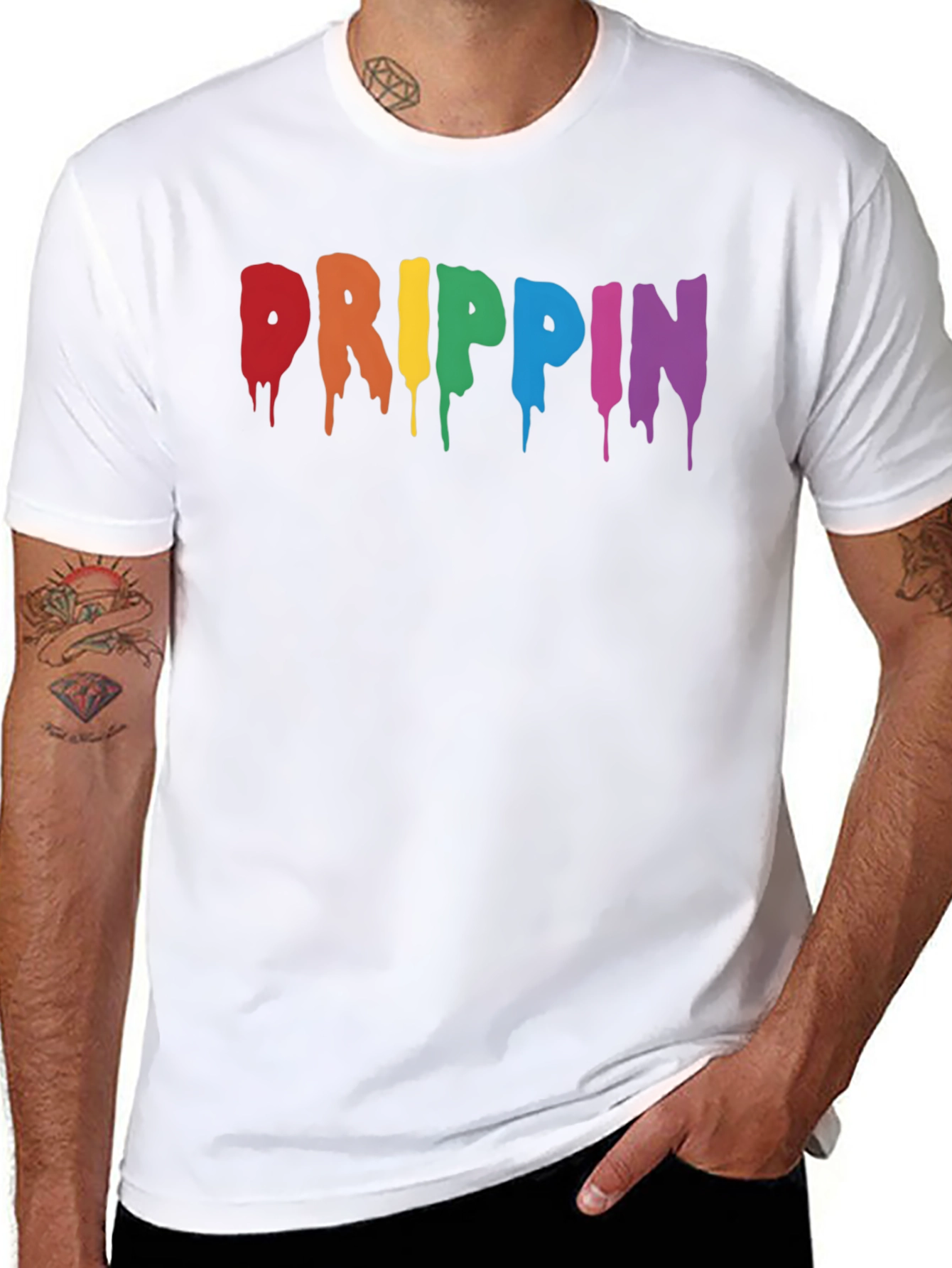 Drippin Rainbow Graphic T-Shirt