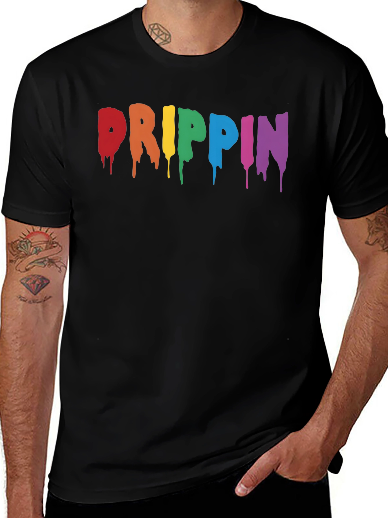 Drippin Rainbow Graphic T-Shirt