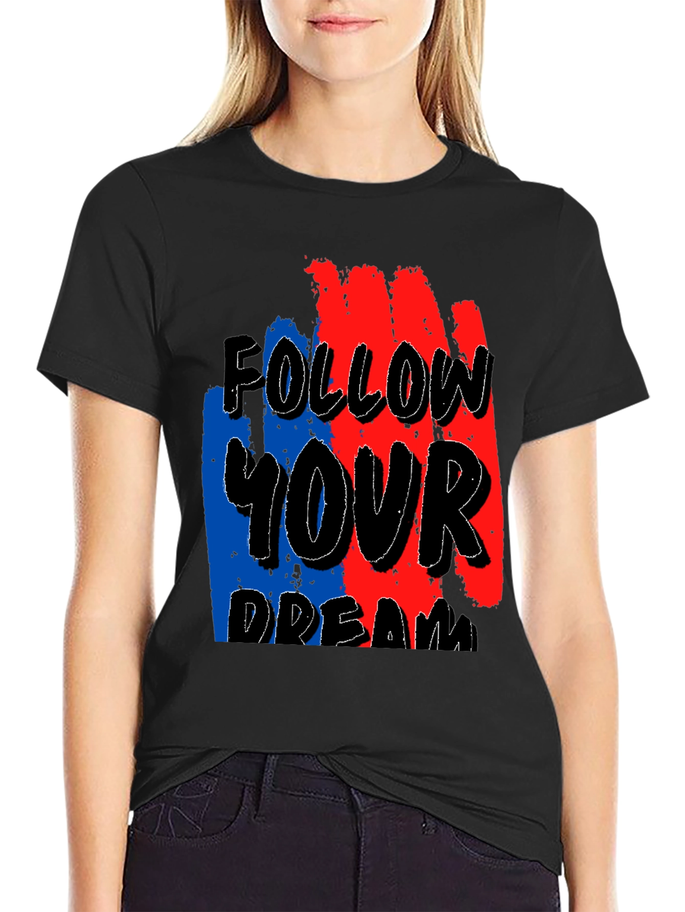 Follow Your Dream Graphic T-Shirt - Black