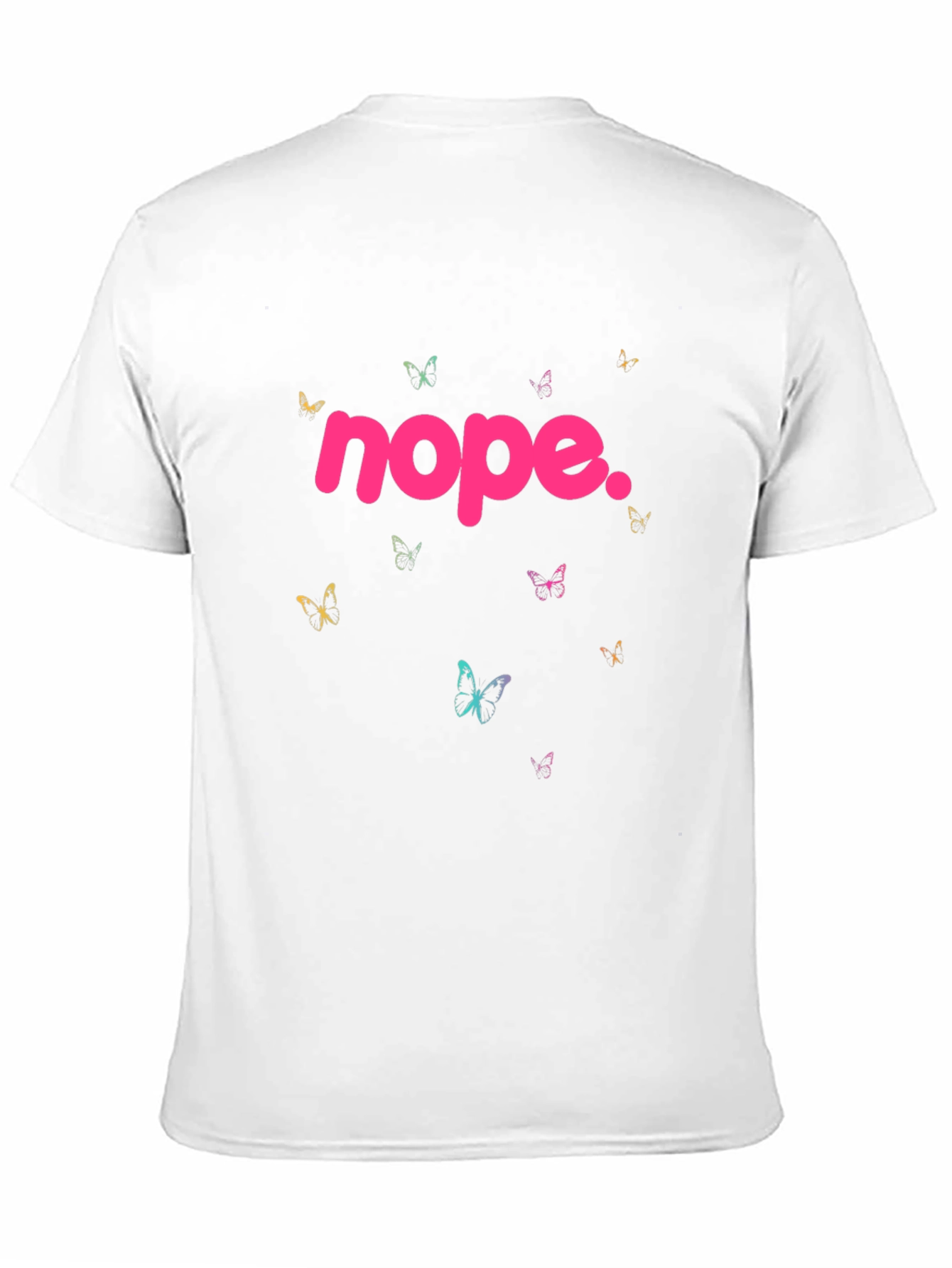 Nope Butterfly Graphic Tee - Casual Black T-Shirt