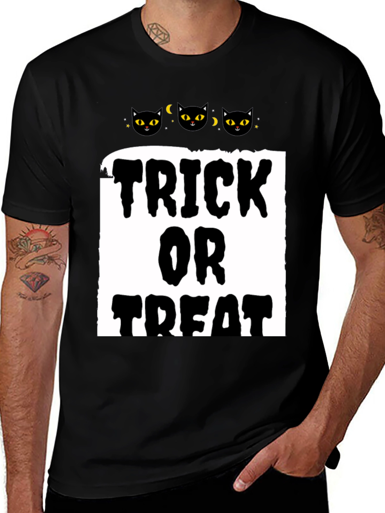 Halloween Trick or Treat Black Cat T-Shirt
