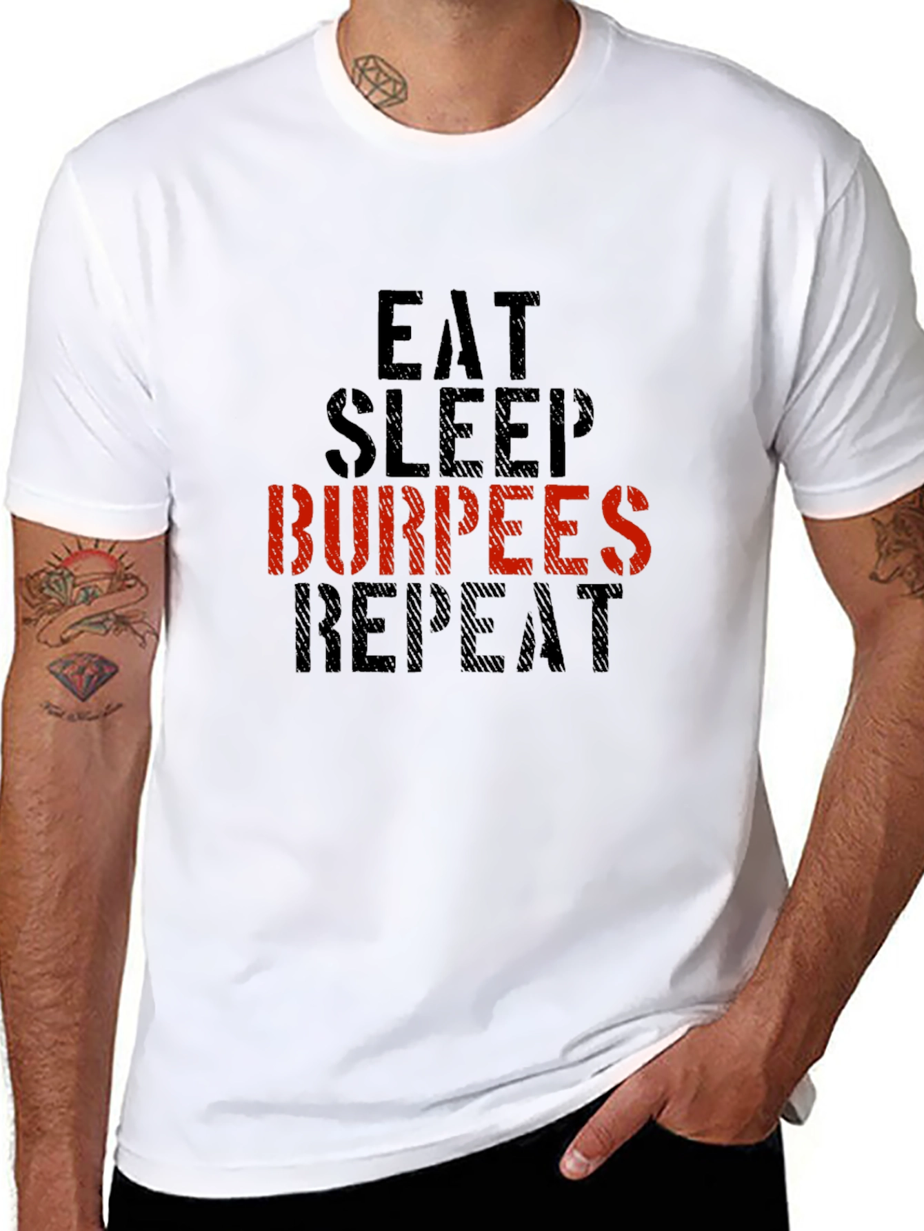 Eat Sleep Burpees Repeat Fitness T-Shirt