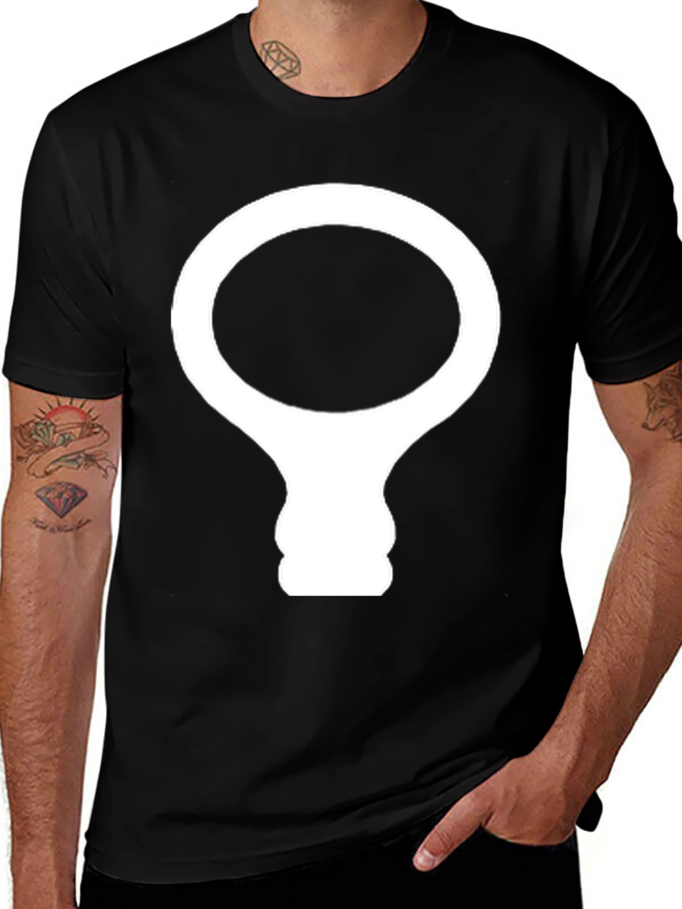 Modern Lamp Graphic T-Shirt - Black