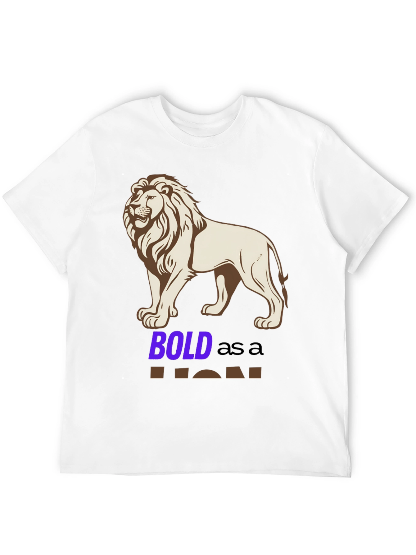 Bold Lion Graphic Tee - Black Cotton Blend Shirt