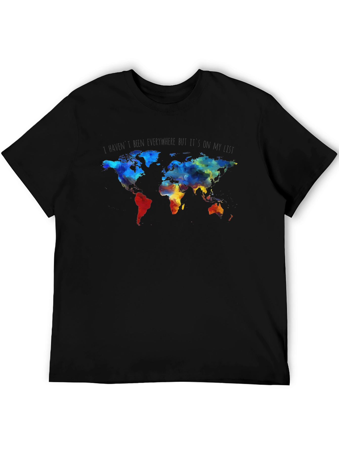 World Map Graphic Print Crew Neck T-Shirt