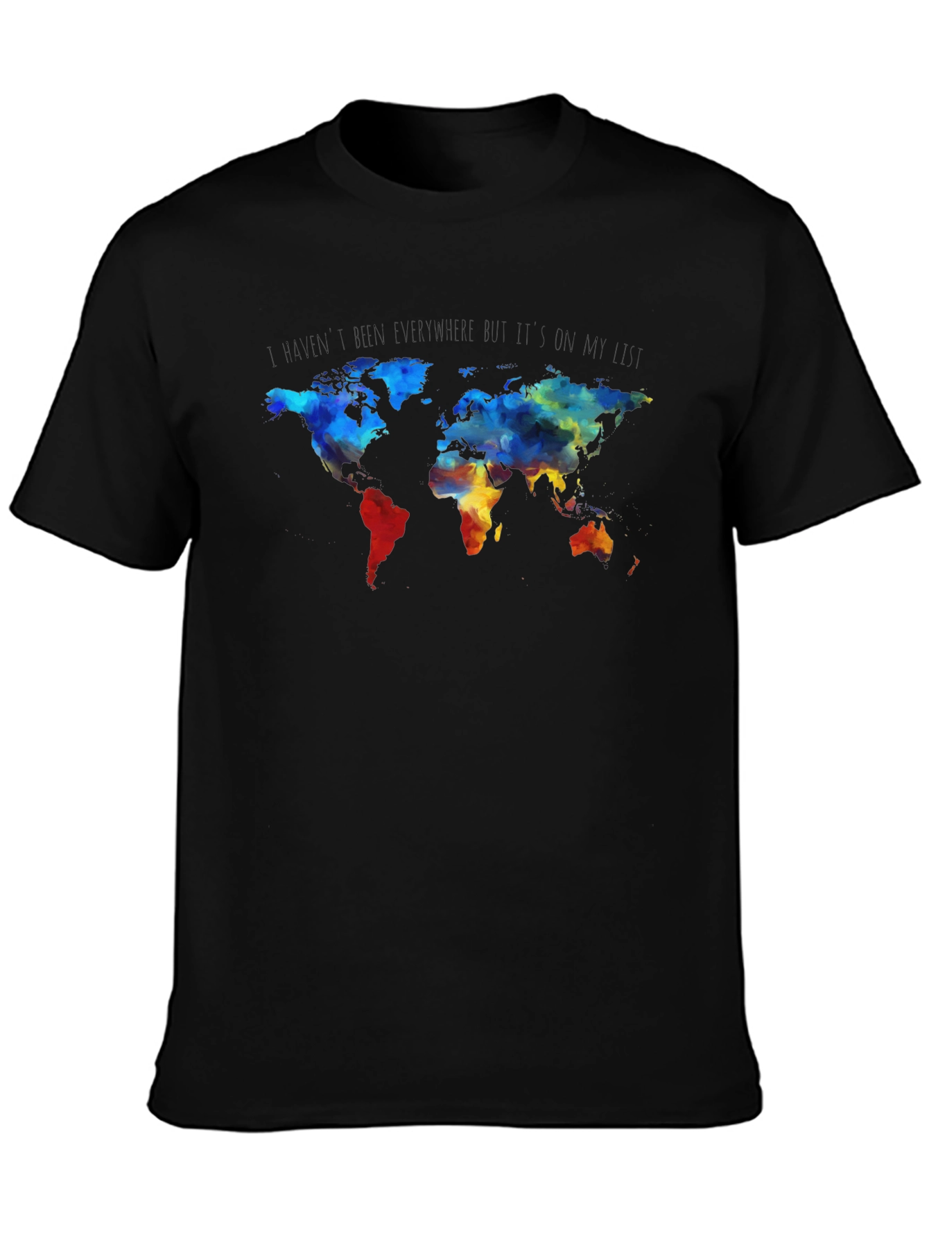 World Map Graphic Print Crew Neck T-Shirt