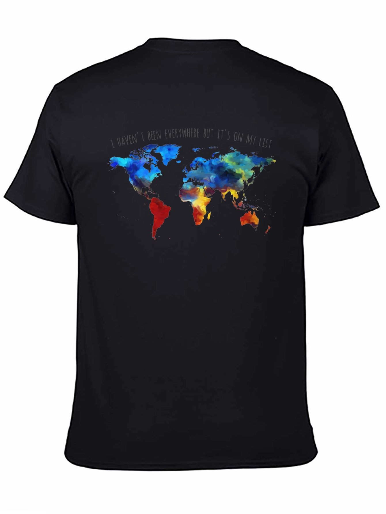 World Map Graphic Print Crew Neck T-Shirt
