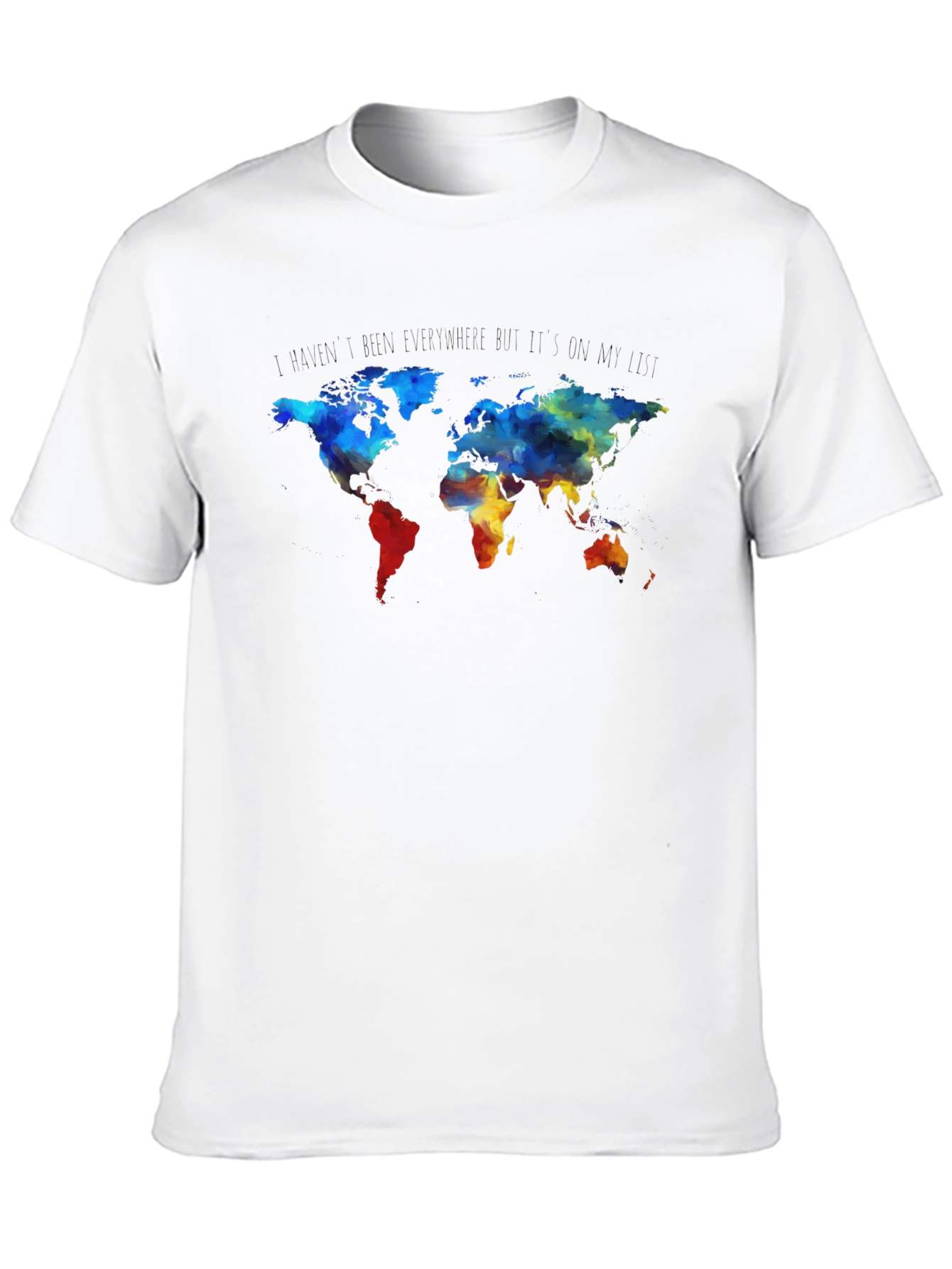 World Map Graphic Print Crew Neck T-Shirt
