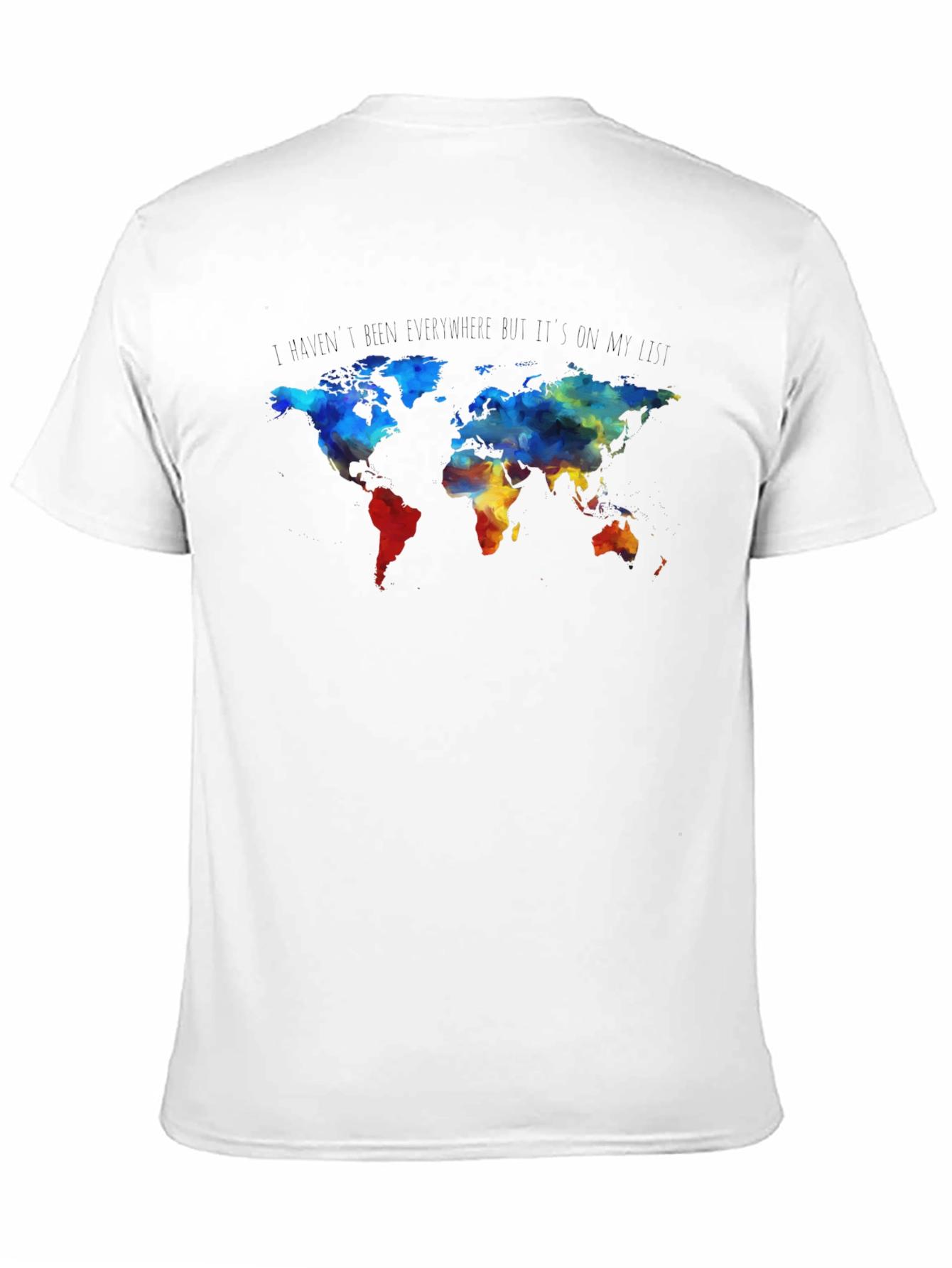 World Map Graphic Print Crew Neck T-Shirt