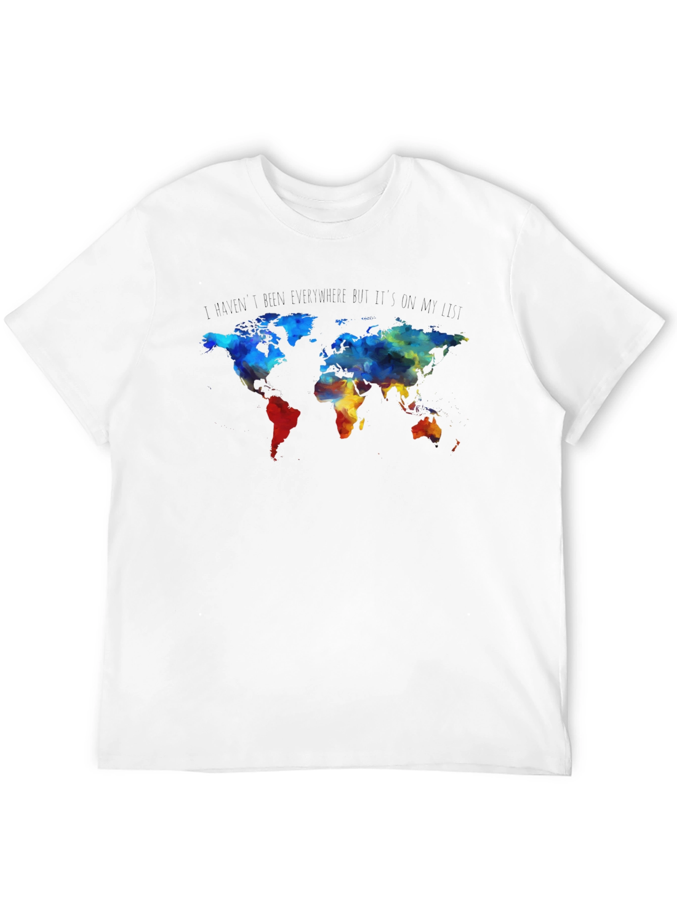 World Map Graphic Print Crew Neck T-Shirt